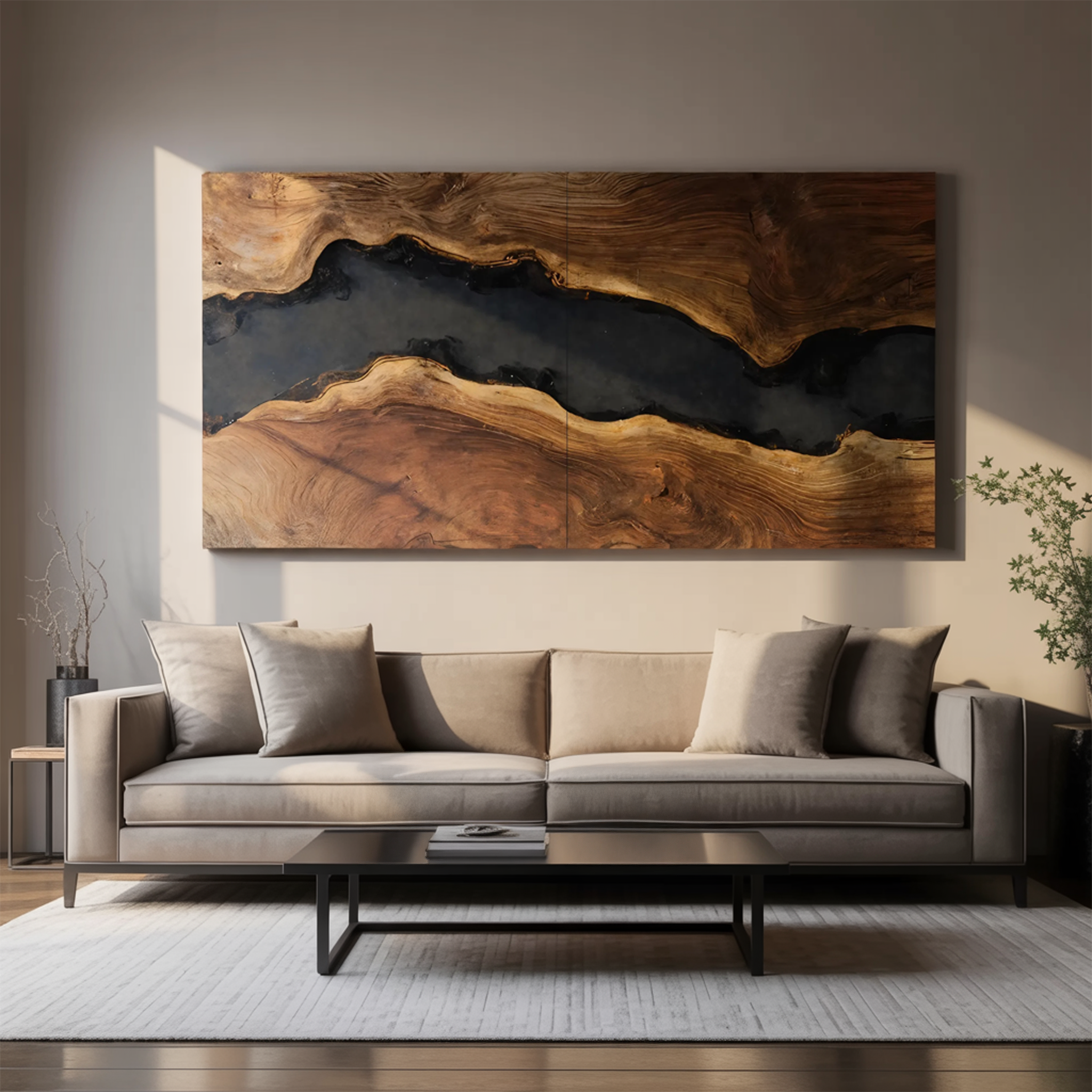 Modern Solid Wood Wall Sculpture For Bedroom Decor SILDTTRWA032