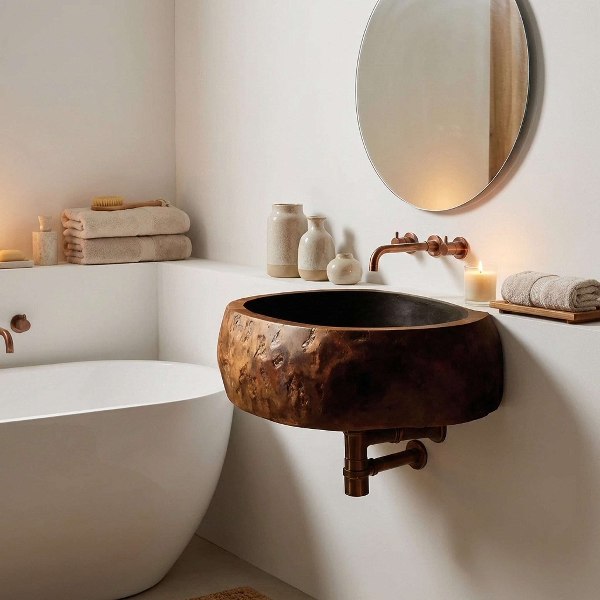 Handcrafted Solid Wood Vanity Sink For Bathroom Furniture Style Decor SILDTTNVS063