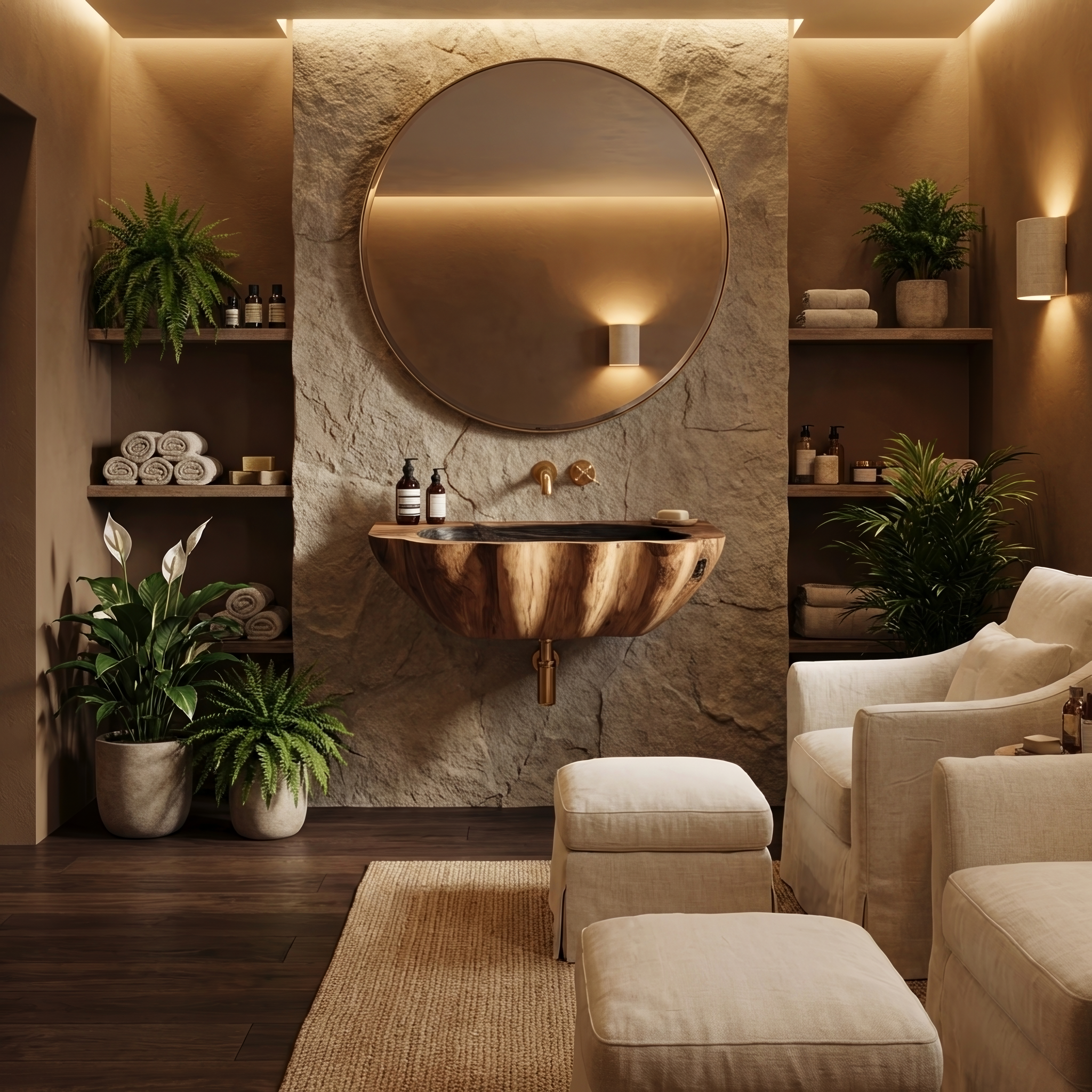Modern Wall Mounted Wooden Bathroom Sink For Contemporary Bathroom Decor SILDTTNVS036
