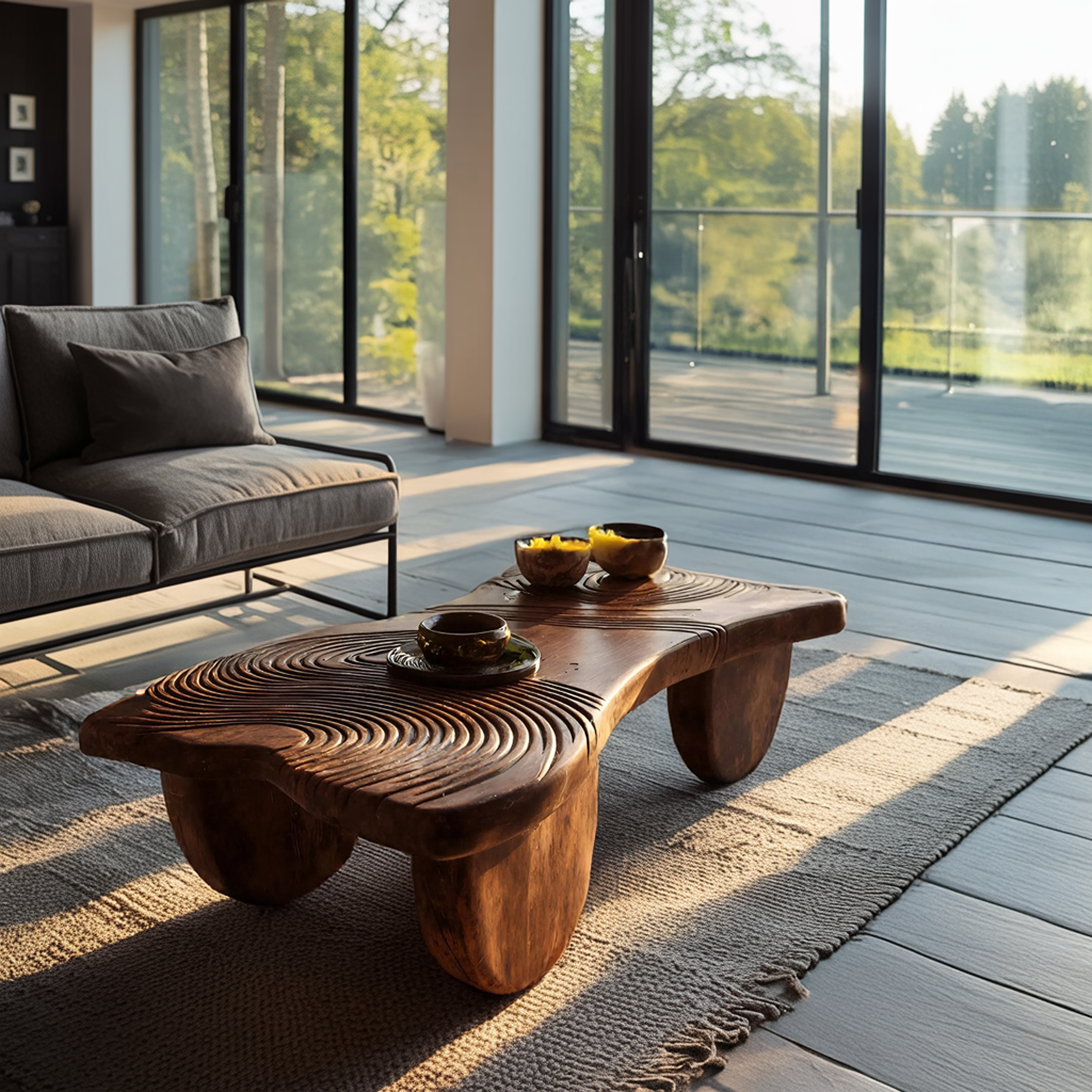 Farmhouse Abstract Solid Wood Coffee Table For Living Room SILDTTRCF053