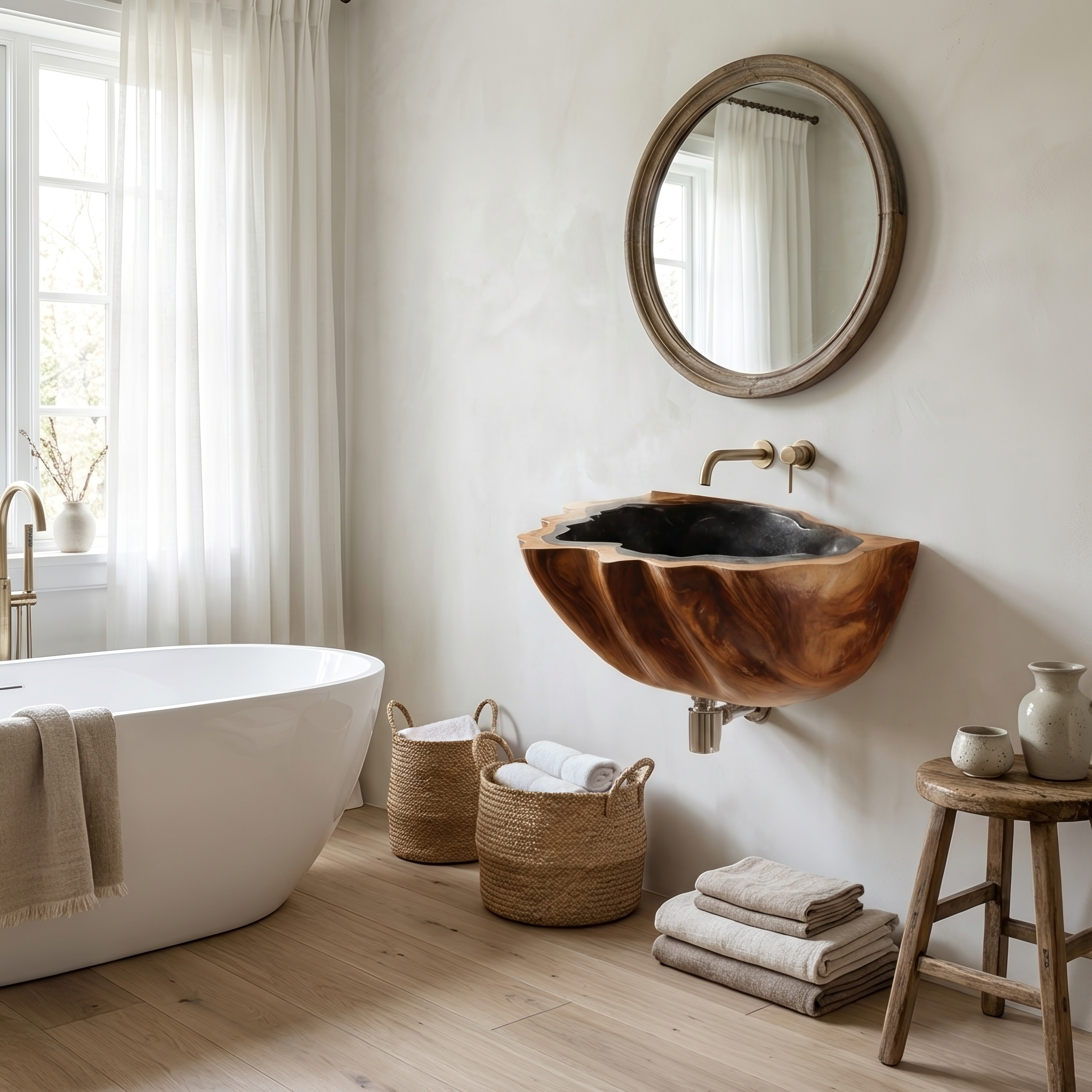 Modern Solid Wood Vanity Sink For Clean Bathroom Design Decor SILDTTNVS056