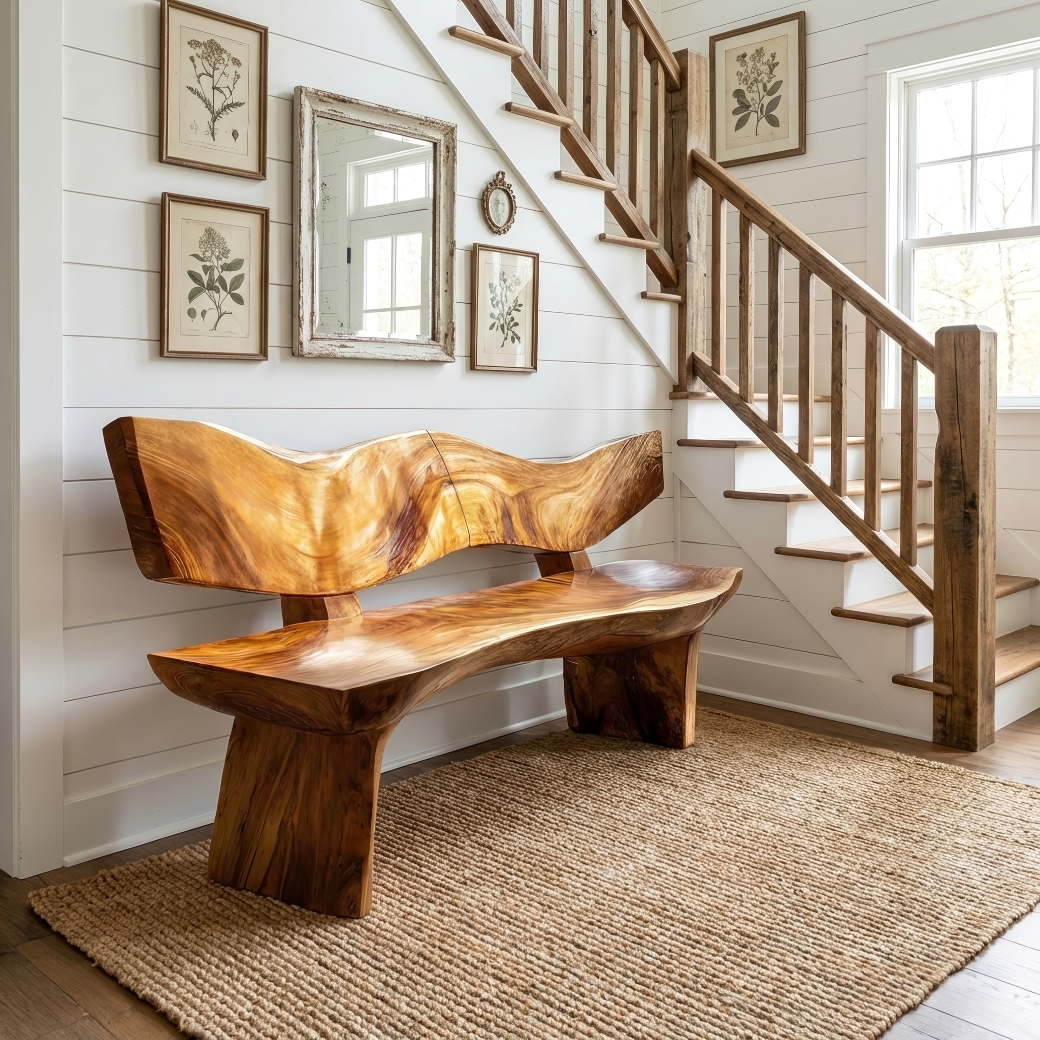 Live Edge Wood Entryway Bench For Natural Home Interiors SILDTTRBEN030