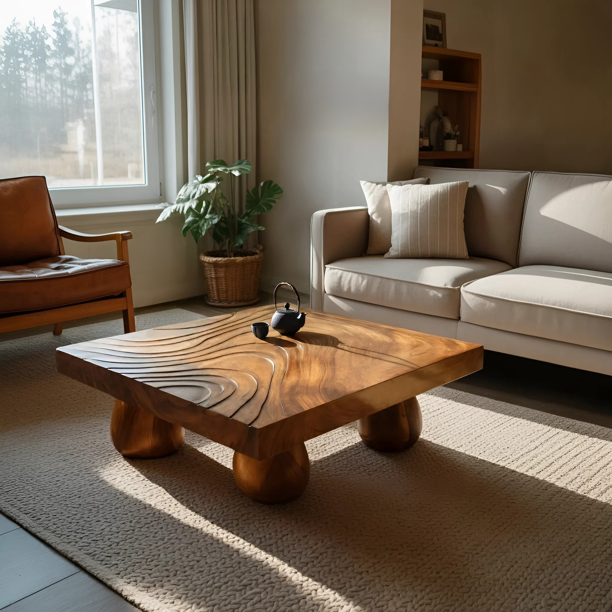 Farmhouse Wooden Live Edge Coffee Table For Entryway Design SILDTTRCF069