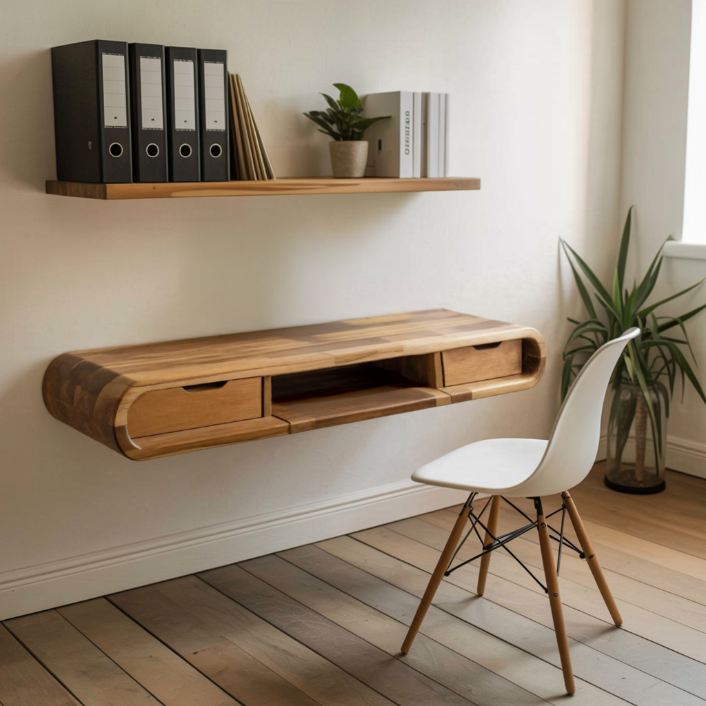 Modern Floating Wall Mounted Desk With Drawers For Bedroom And Office SITHHNFLD006