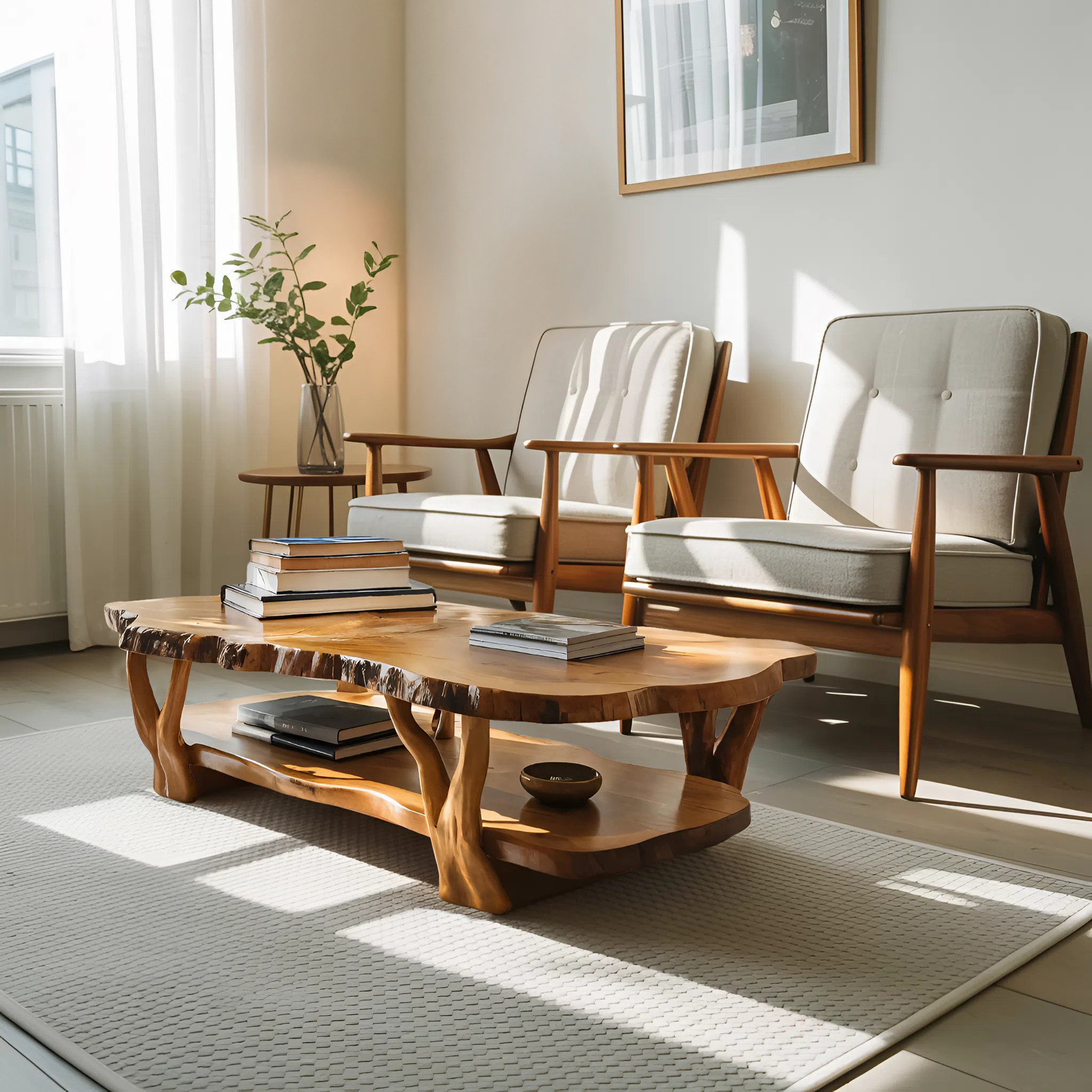 Contemporary Live Edge Coffee Table Two Layered Design For Living RTTHTTCF035
