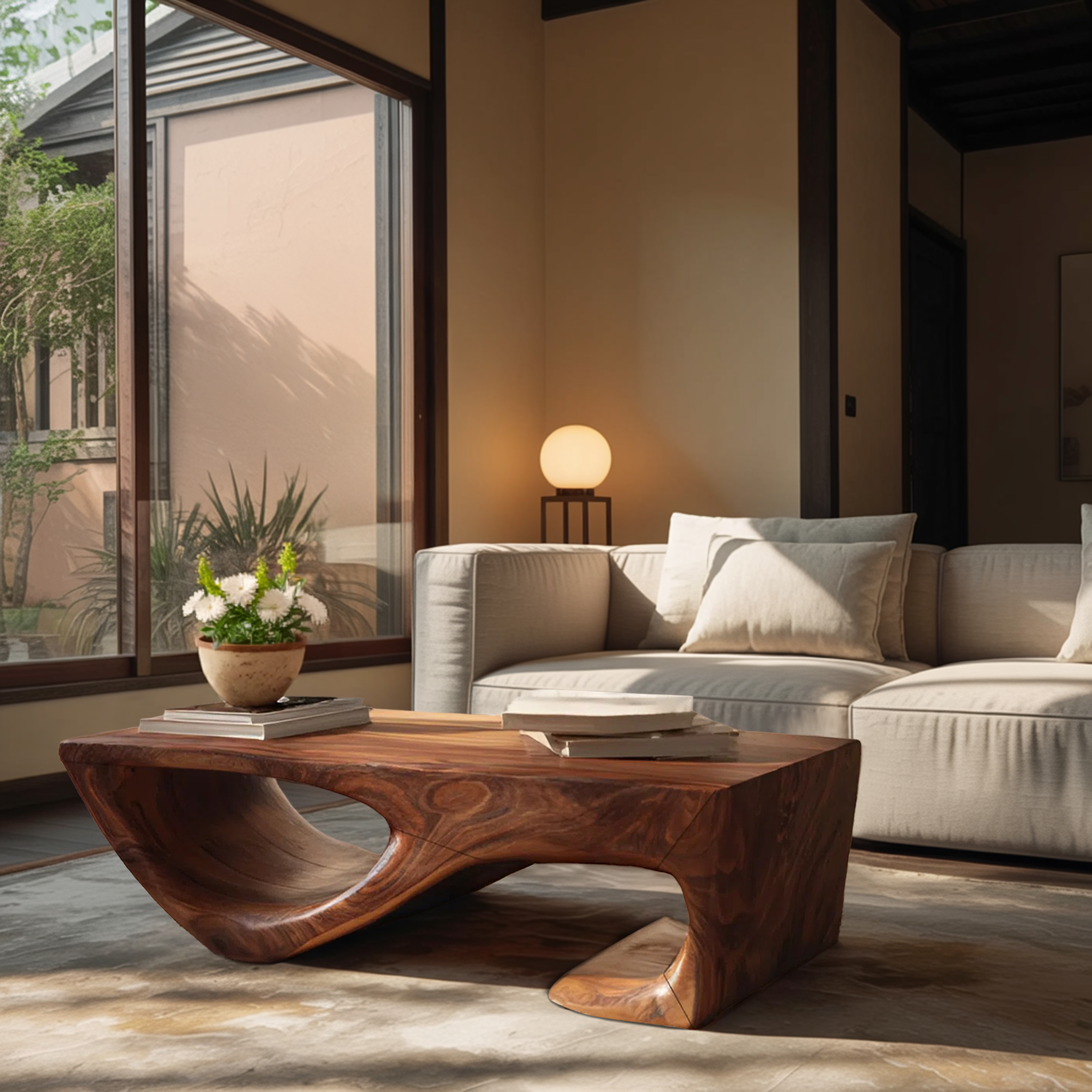 Minimal Curved Coffee Table For Living Room RTTHHNCF047