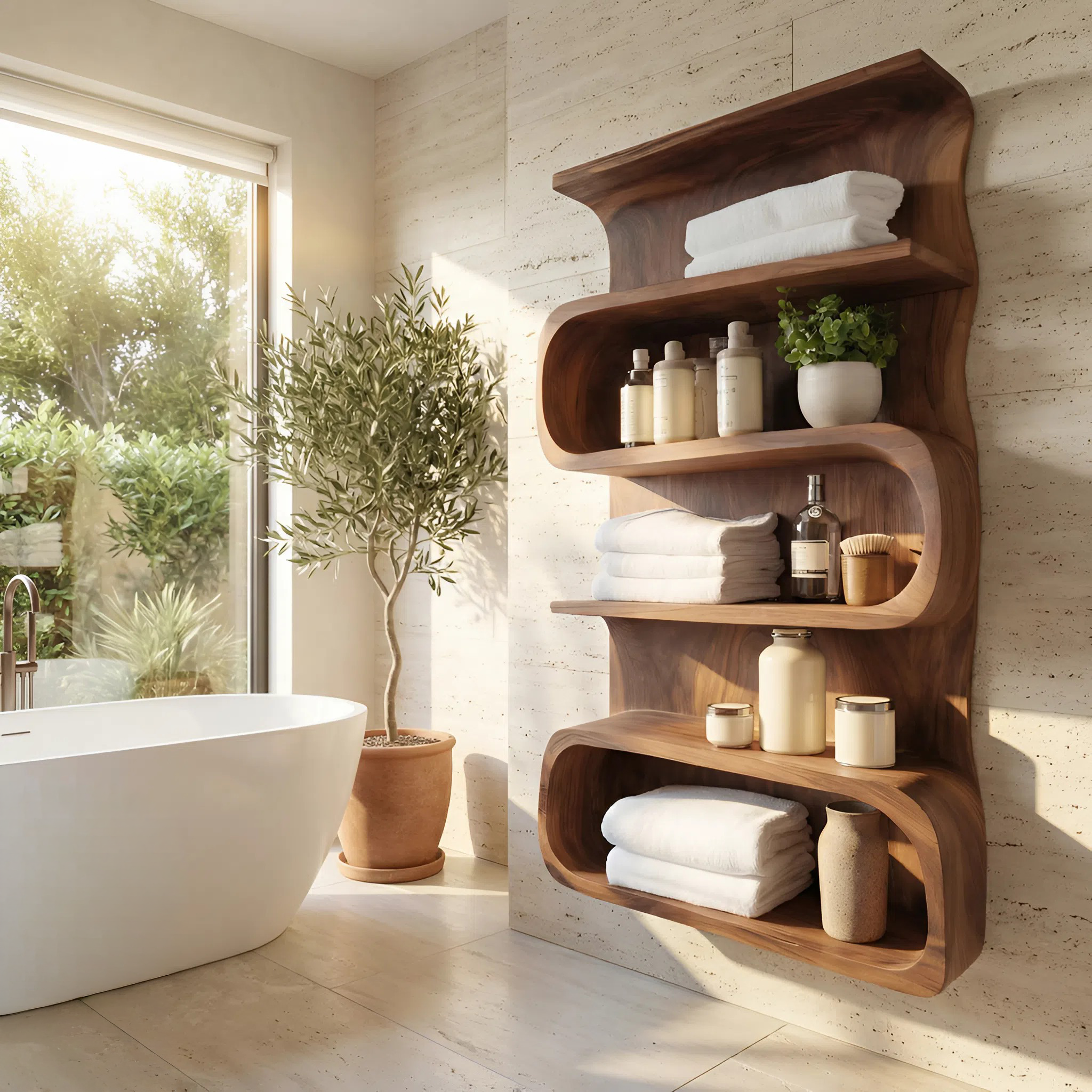 Modern Wall Shelf For Bathroom Interior RTTHHNBAS005