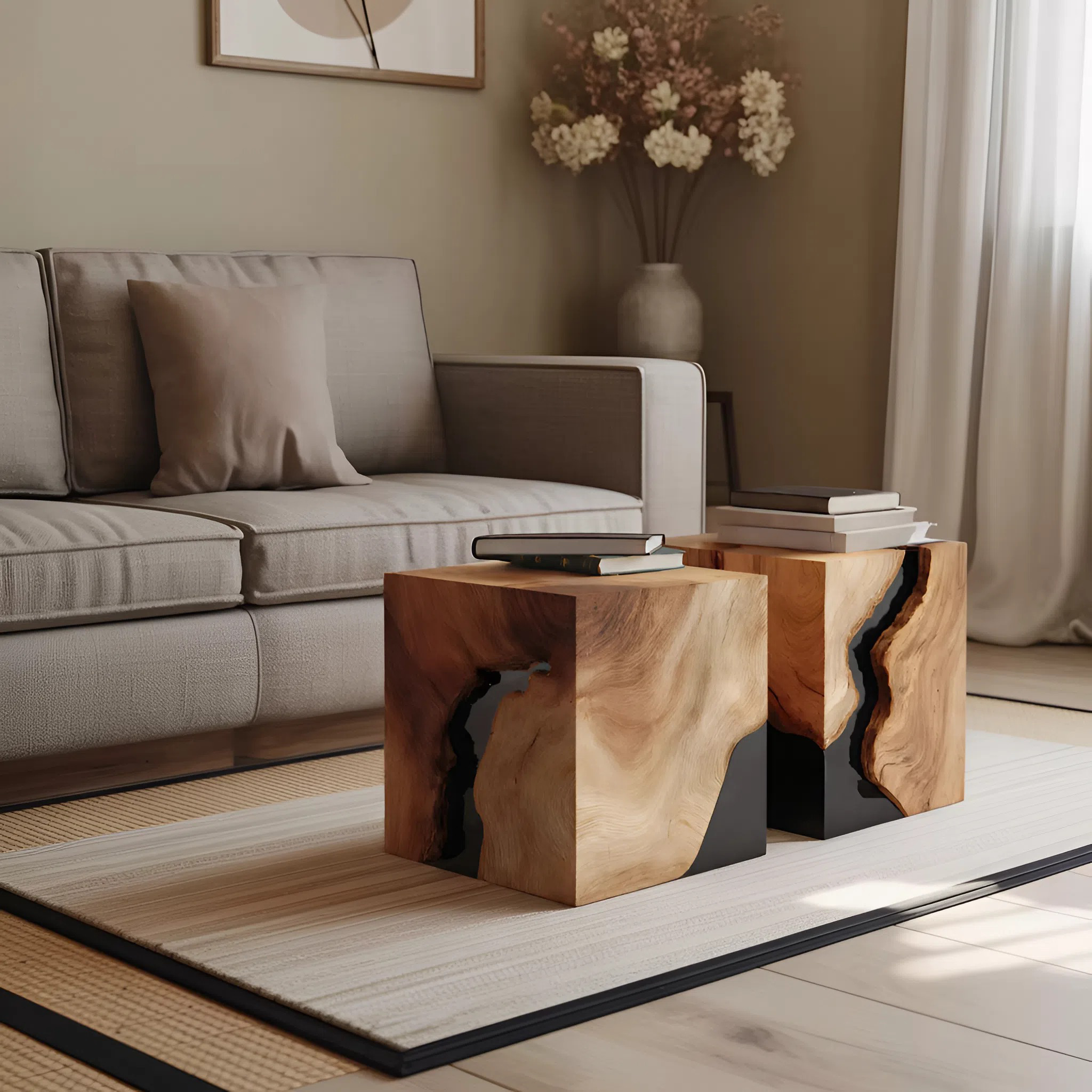 Modern Solid Wood Square Coffee Table For Home Style SILDTTNCF035