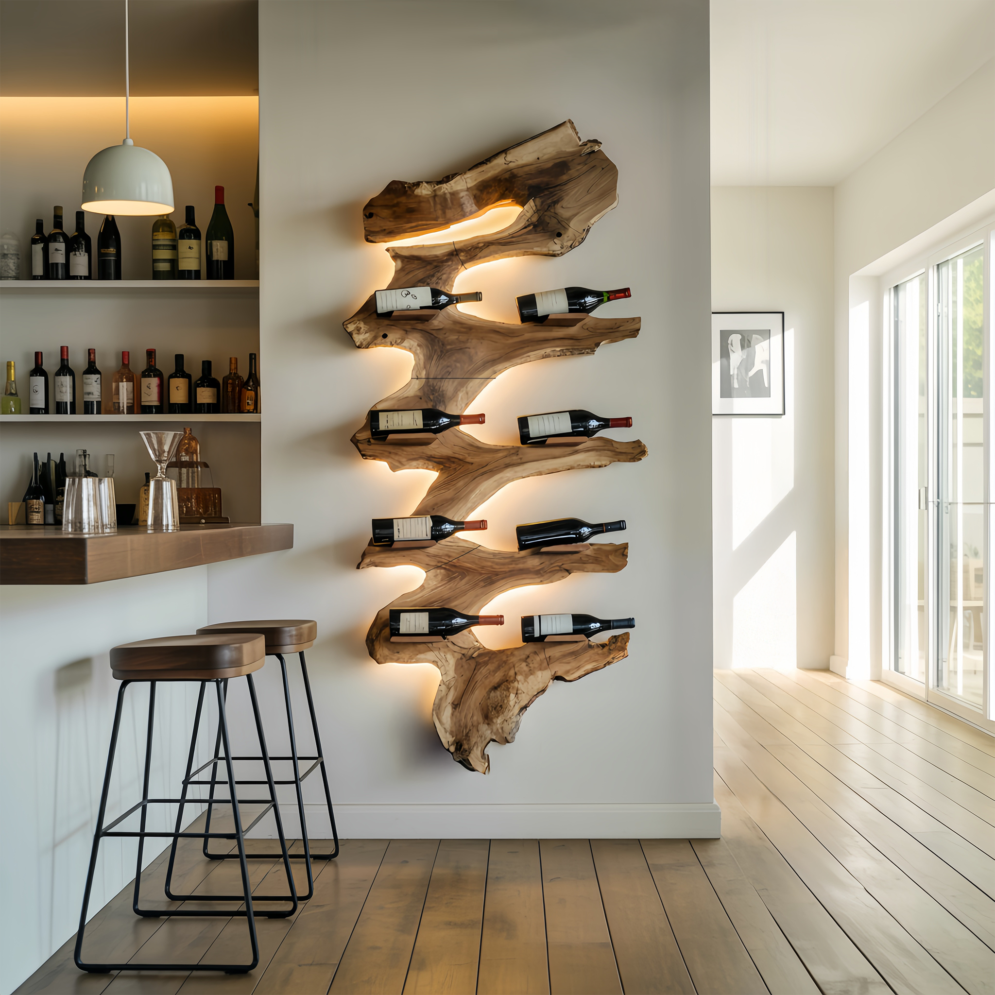 Modern Solid Wood Wine Rack For Living Room Furniture Design SILDTTRWH050