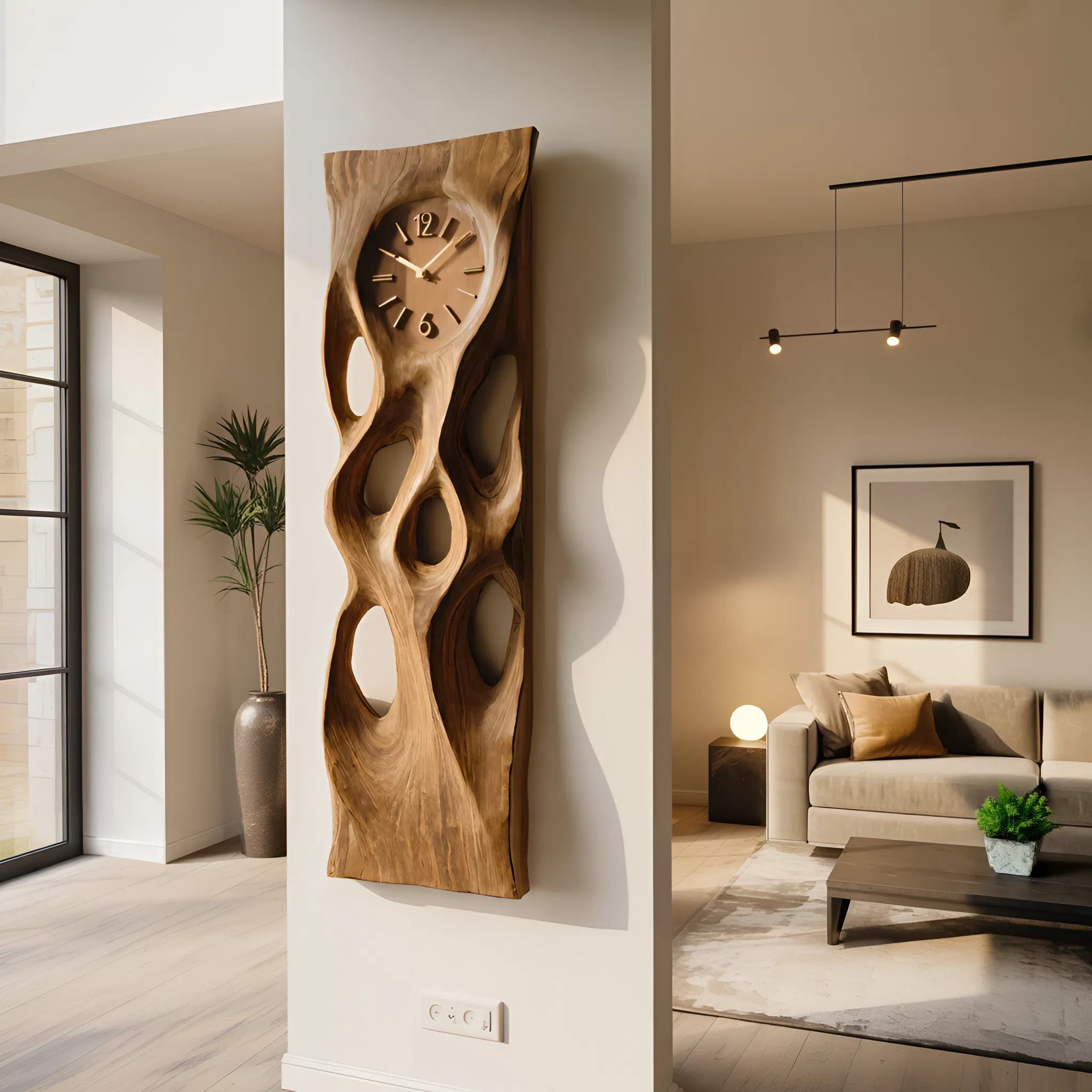 Modern Wall Clock Vertical Design For Living Room SITHHNWAC002