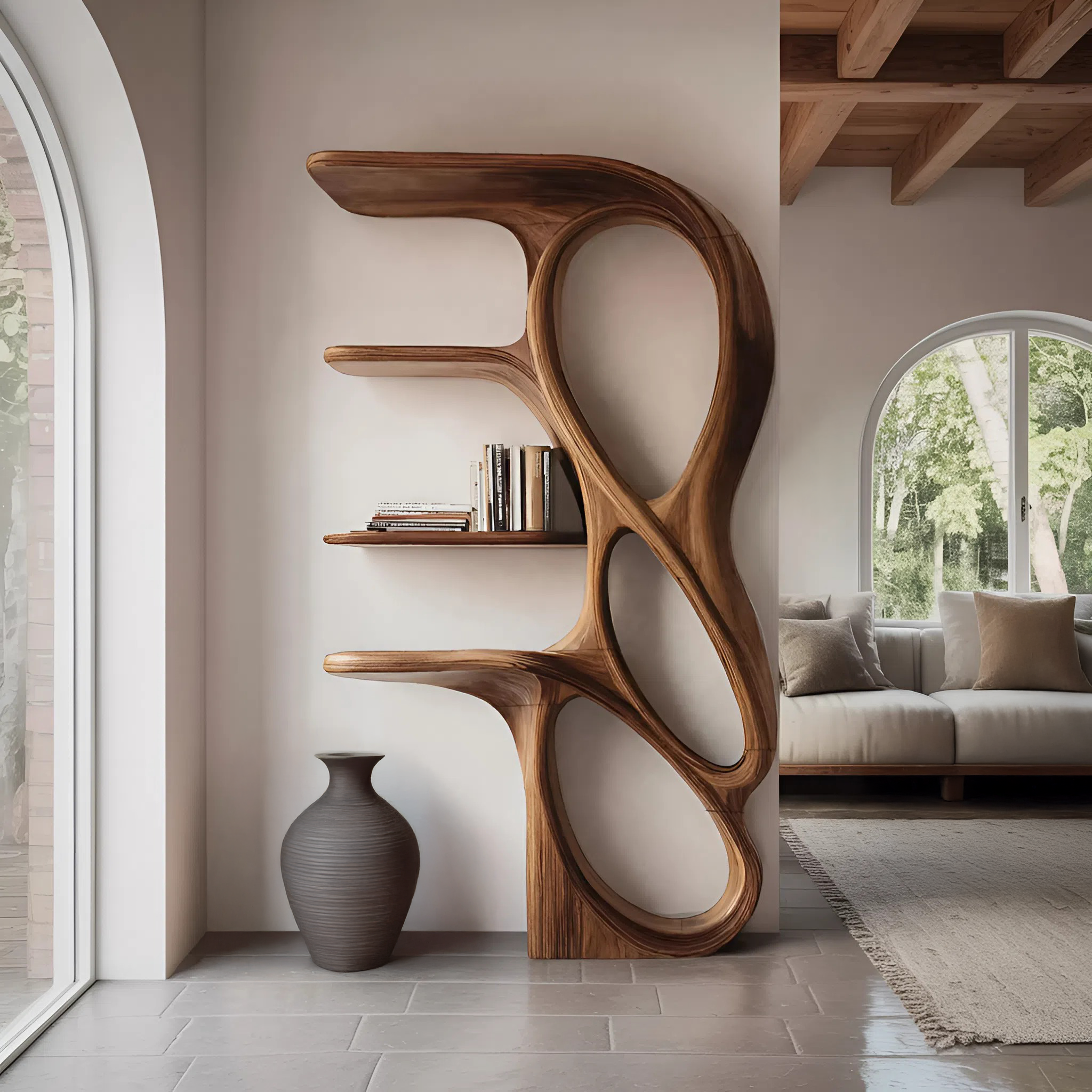 Contemporary Art Bookshelf For Living Room Decor SITHHNBS071