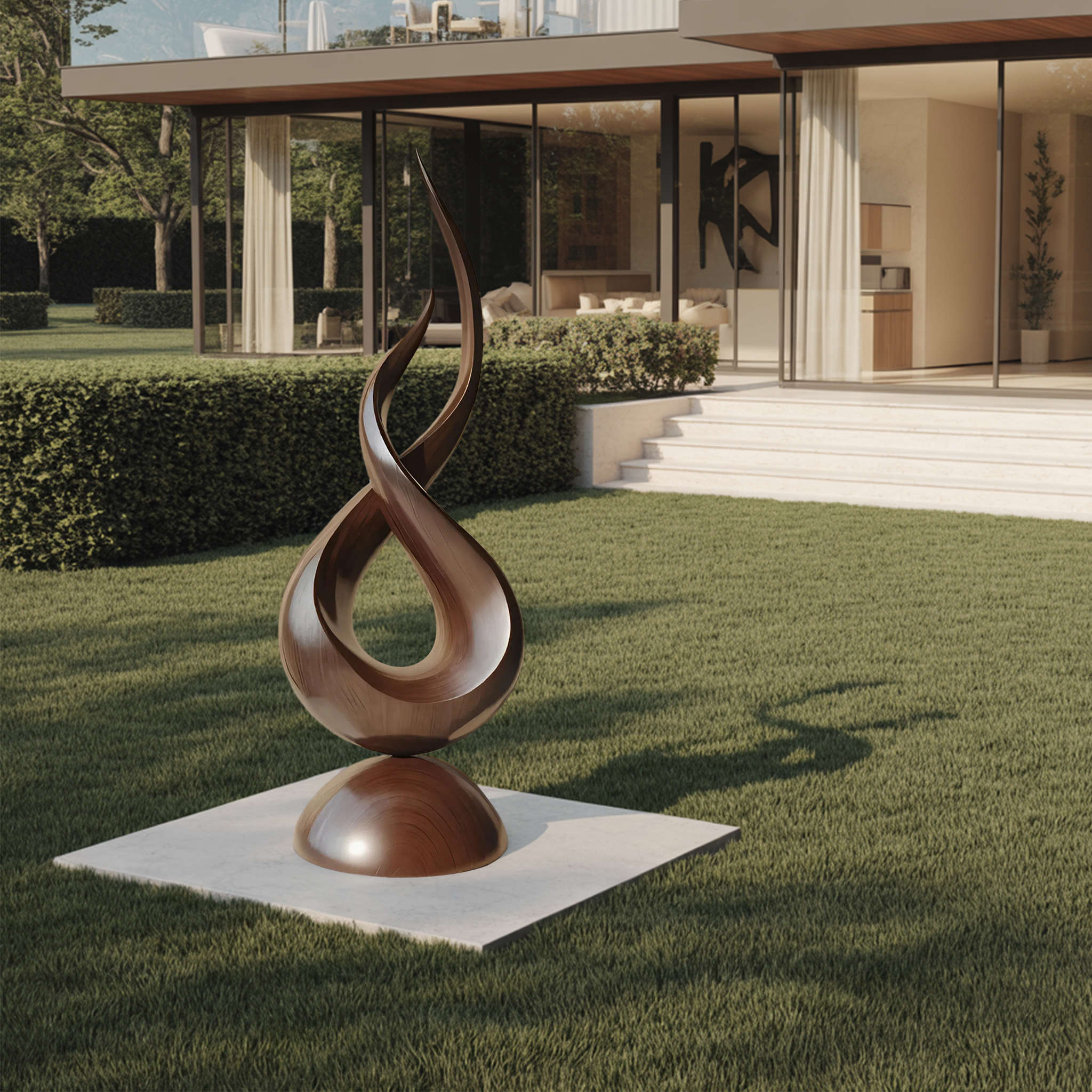 Farmhouse Abstract Sculpture For Garden Outdoor Accent SILDTTRAS019
