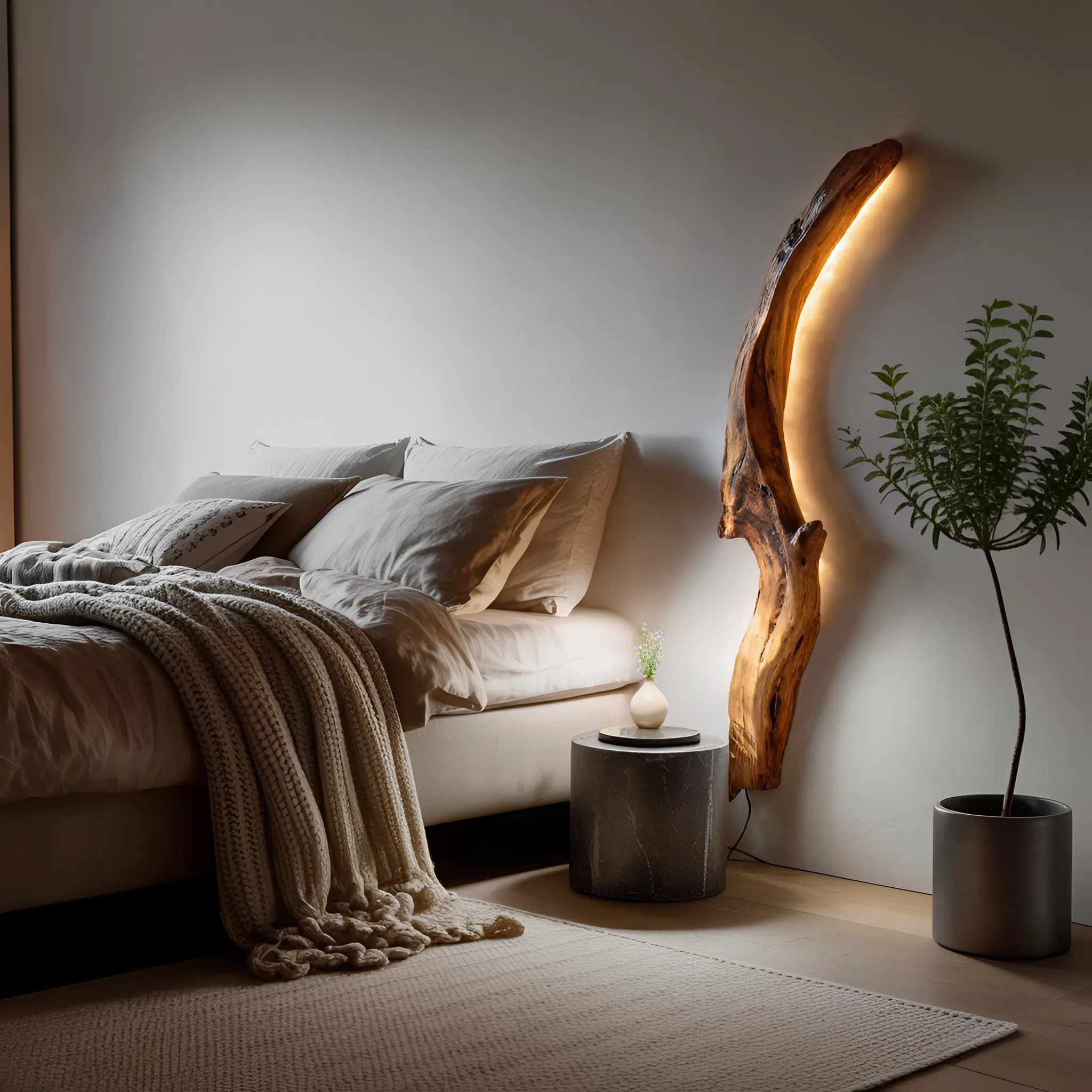 Organic Wall Sconce Curved For Bedroom Or Entryway Decor SITHTTLAM028