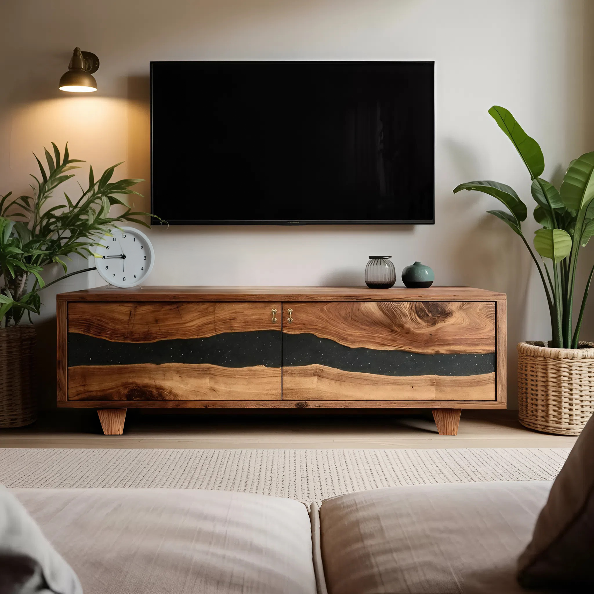Handcrafted Live Edge TV Cabinet For Furniture Decor SILDTTNTVC092