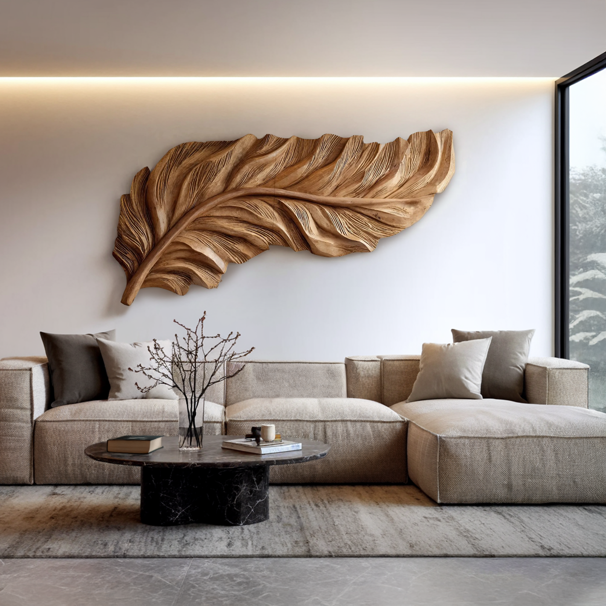 Organic Feather Wall Art Nature Inspired For Home Decor RTTHHNWA098