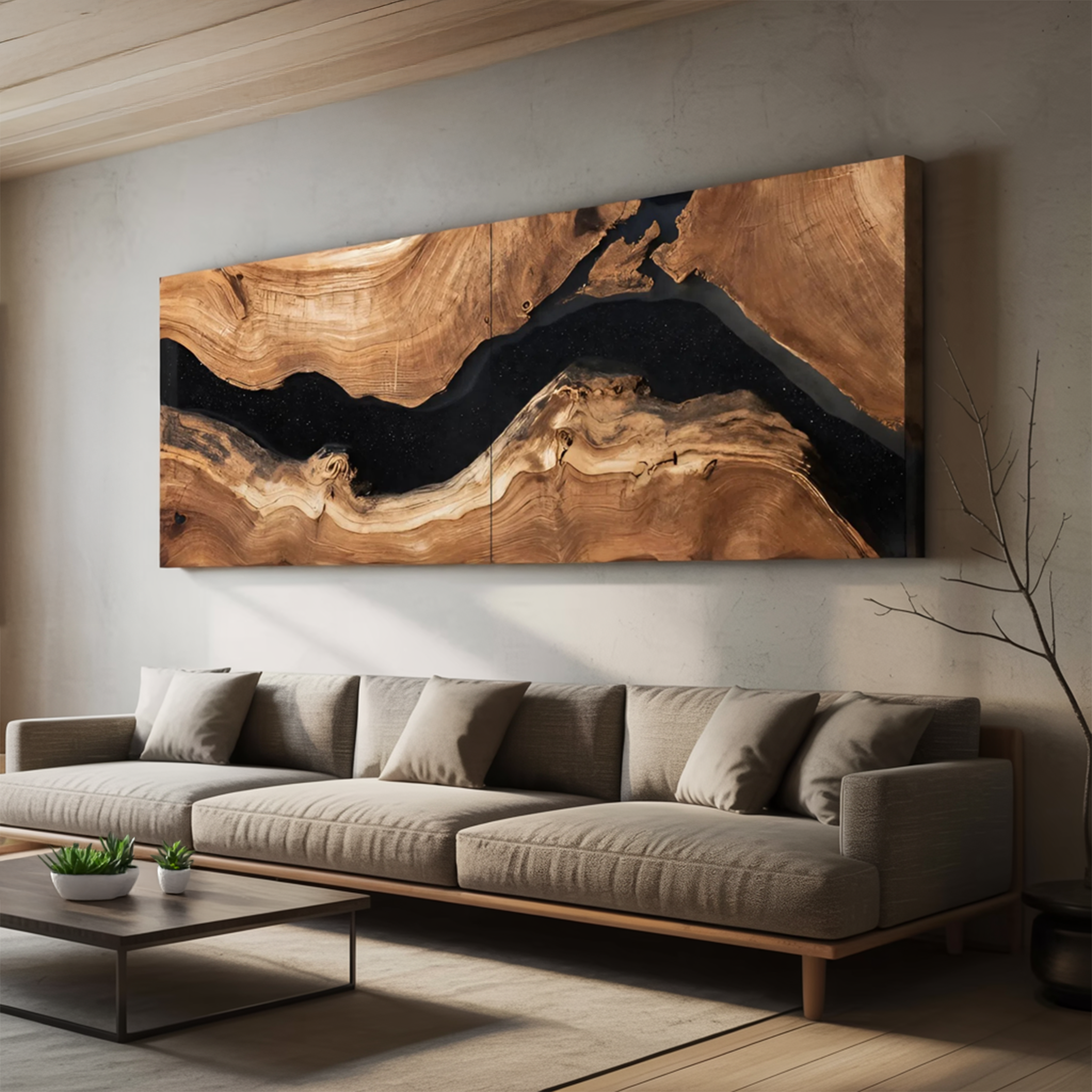 Handcrafted Wooden Rectangular Wall Art For Living Room Decor SILDTTRWA031