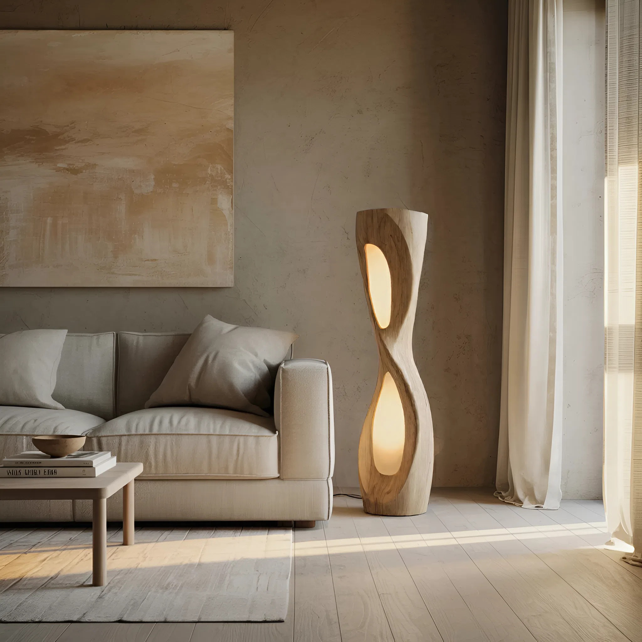 Modern Organic Sculptural Floor Lamp For Bedroom Decor SITHHNLAM028