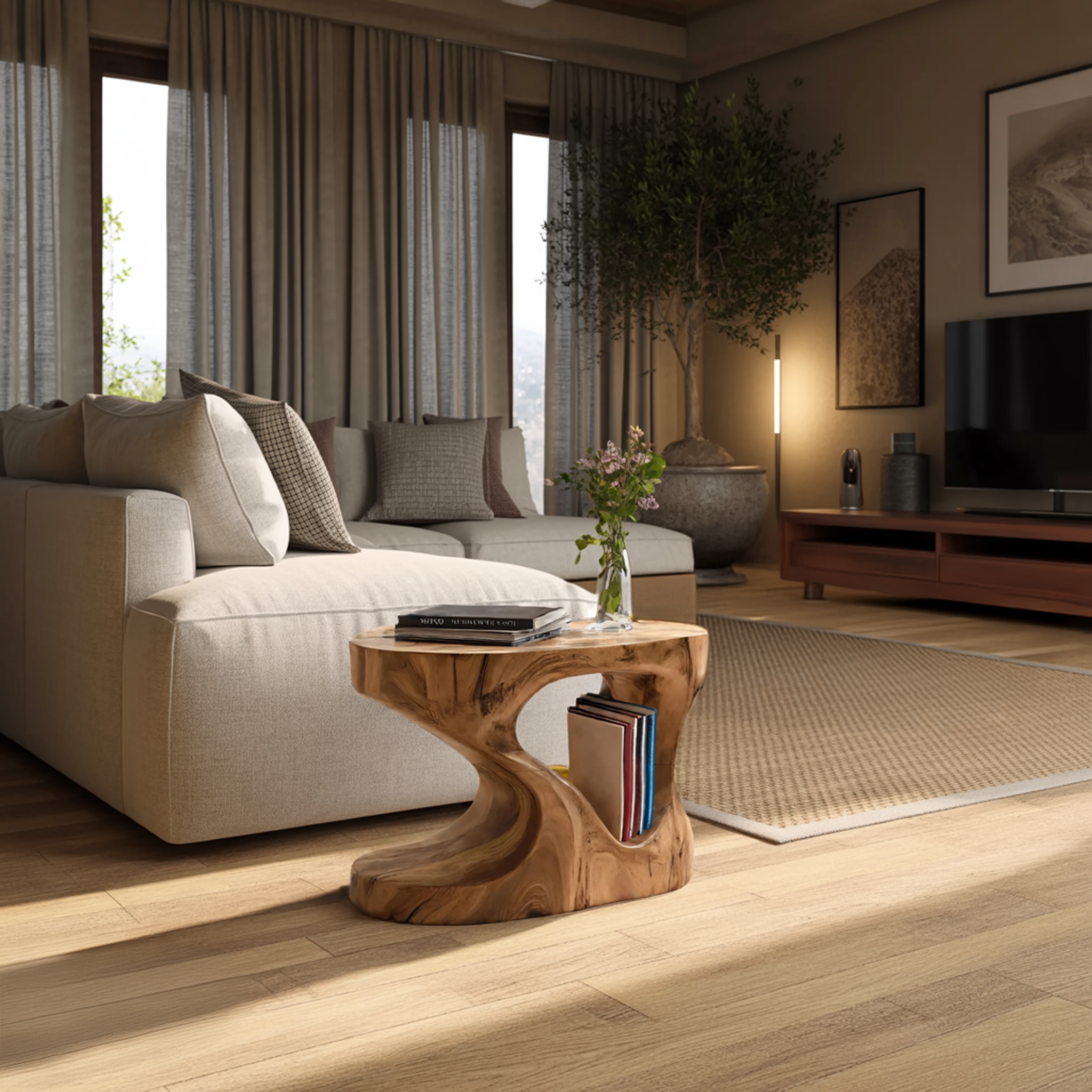 Modern Organic Side Table For Living Room Or Bedroom SITHHNSTA018