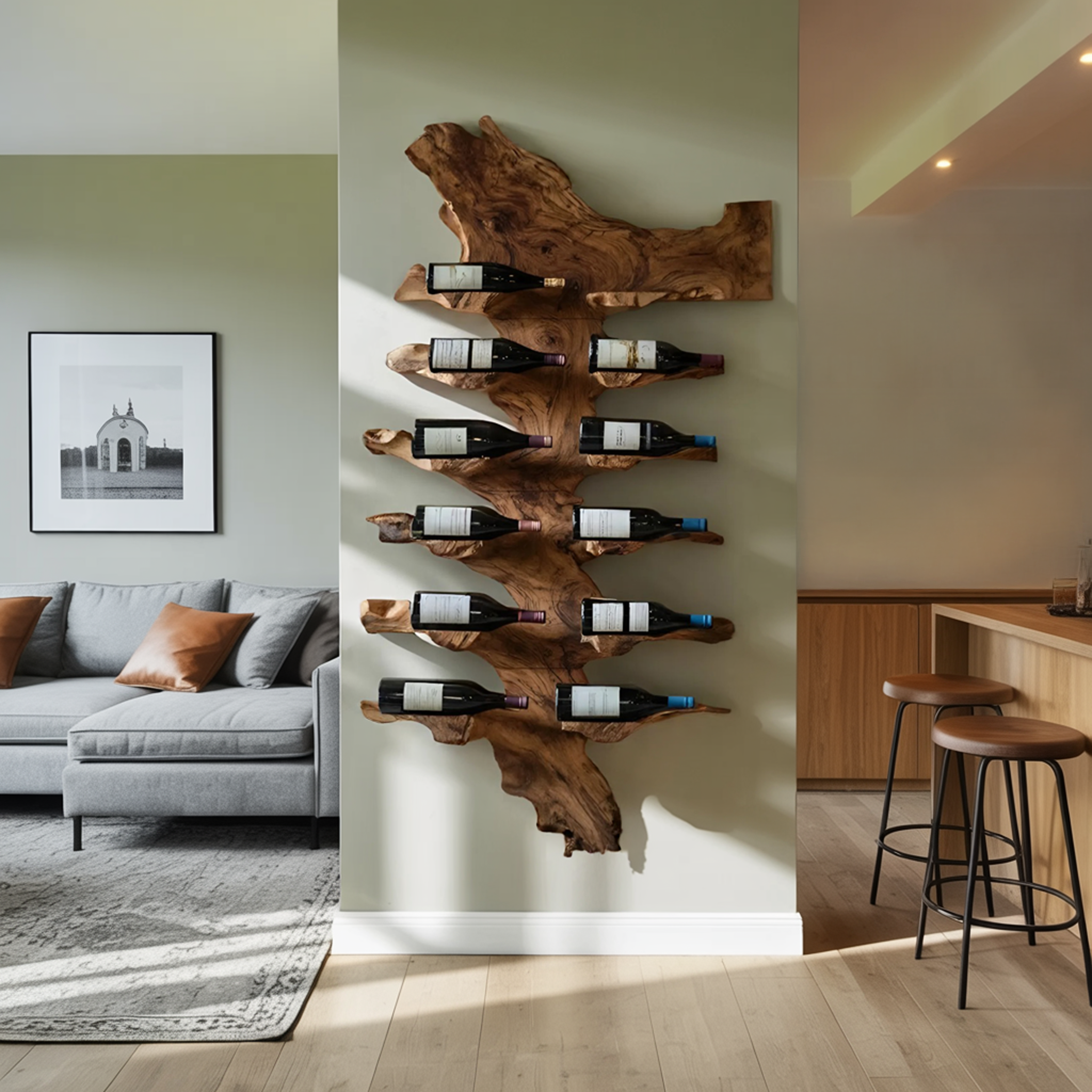 Handcrafted Live Edge Wine Holder For Luxury Furniture Decor SILDTTRWH044
