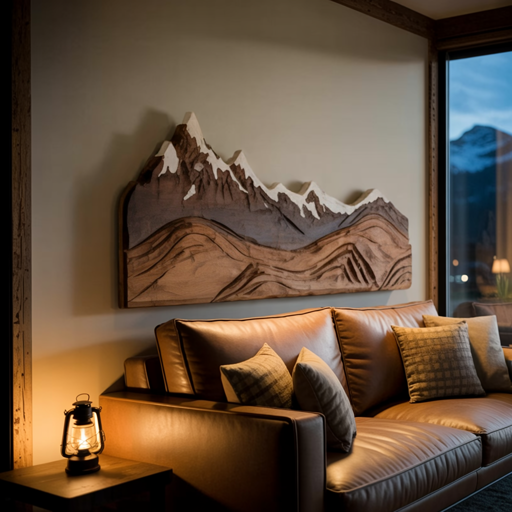Mountain Wall Art Carving For Living Room And Nature Inspired Home SITHHNWA003