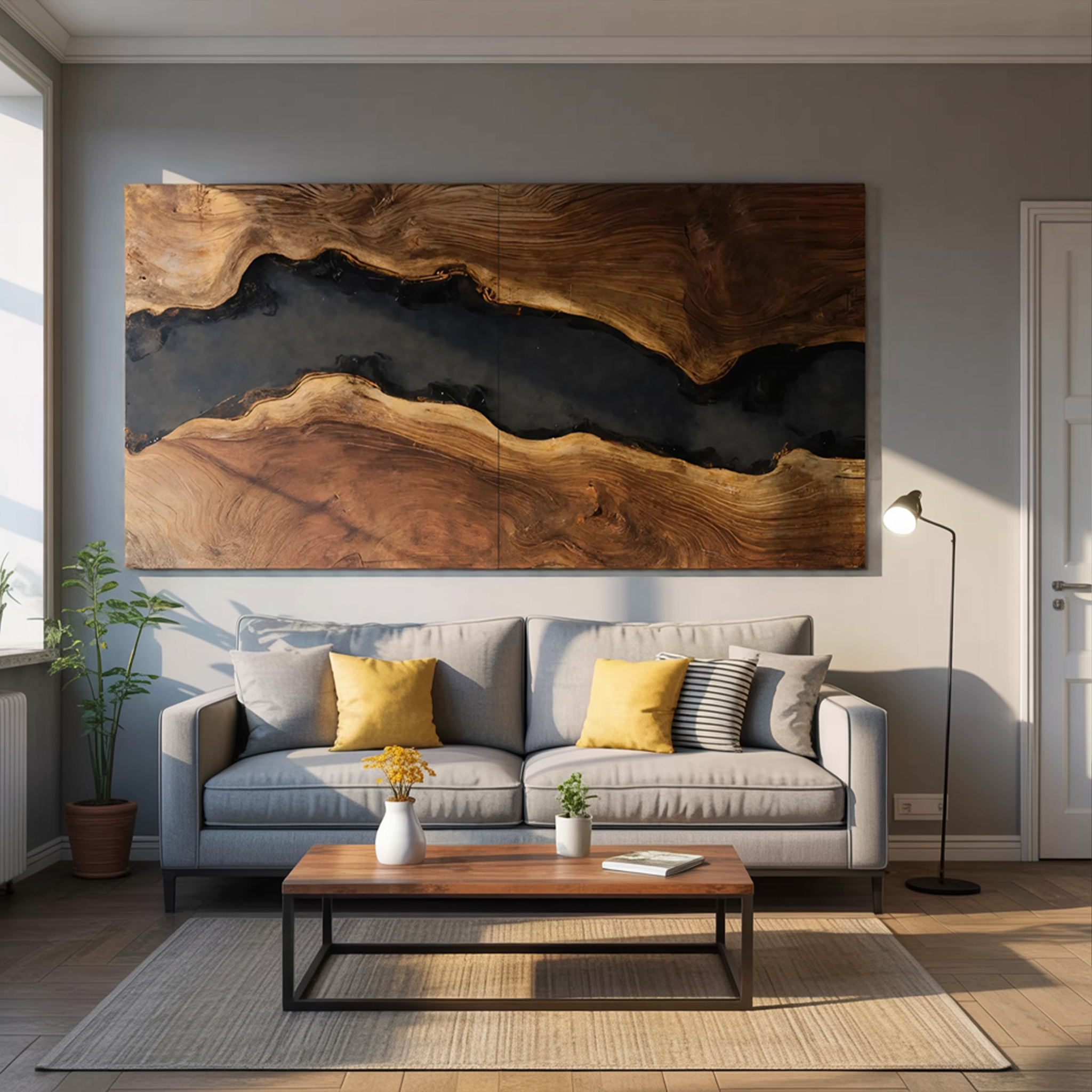 Modern Solid Wood Wall Sculpture For Bedroom Decor SILDTTRWA032