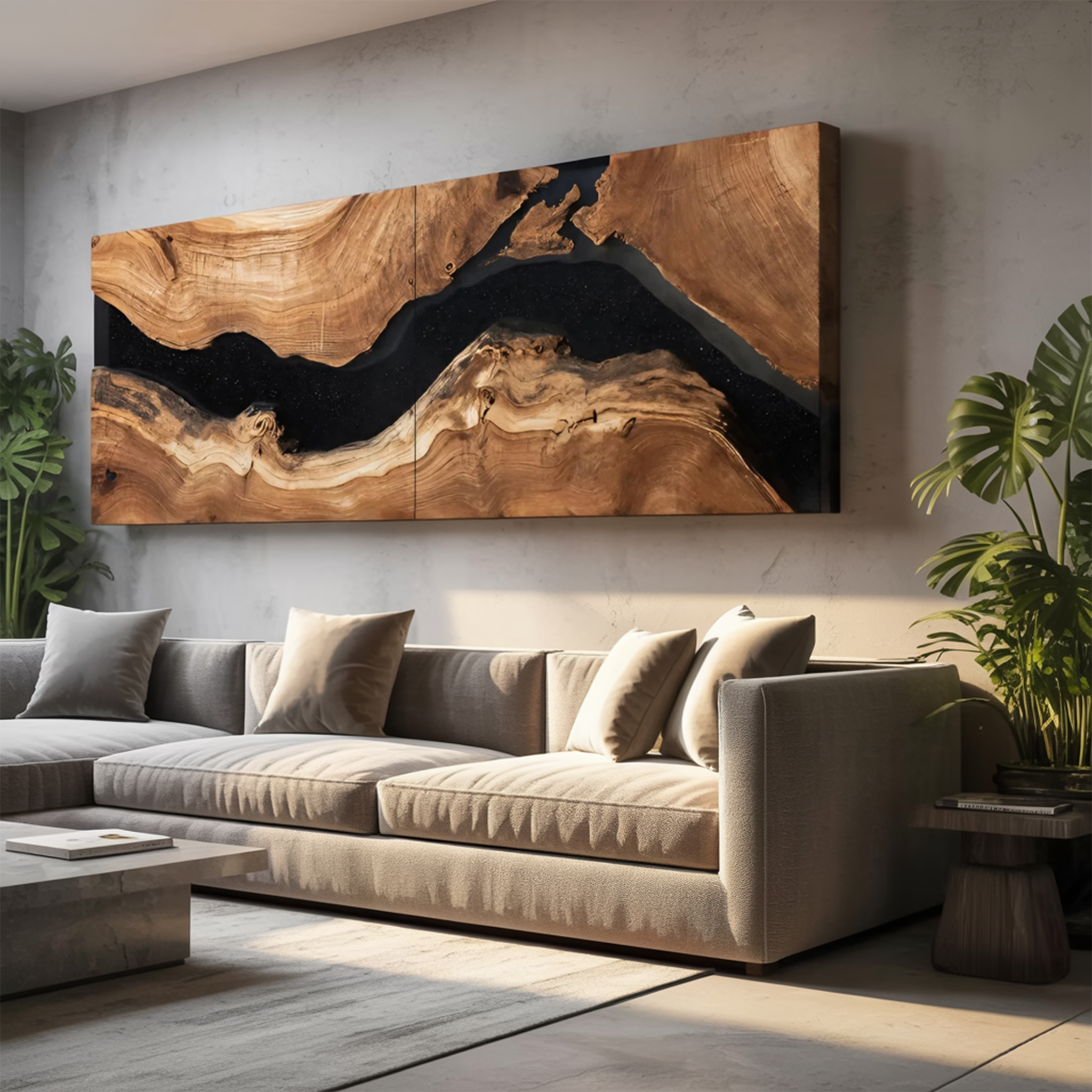 Handcrafted Wooden Rectangular Wall Art For Living Room Decor SILDTTRWA031