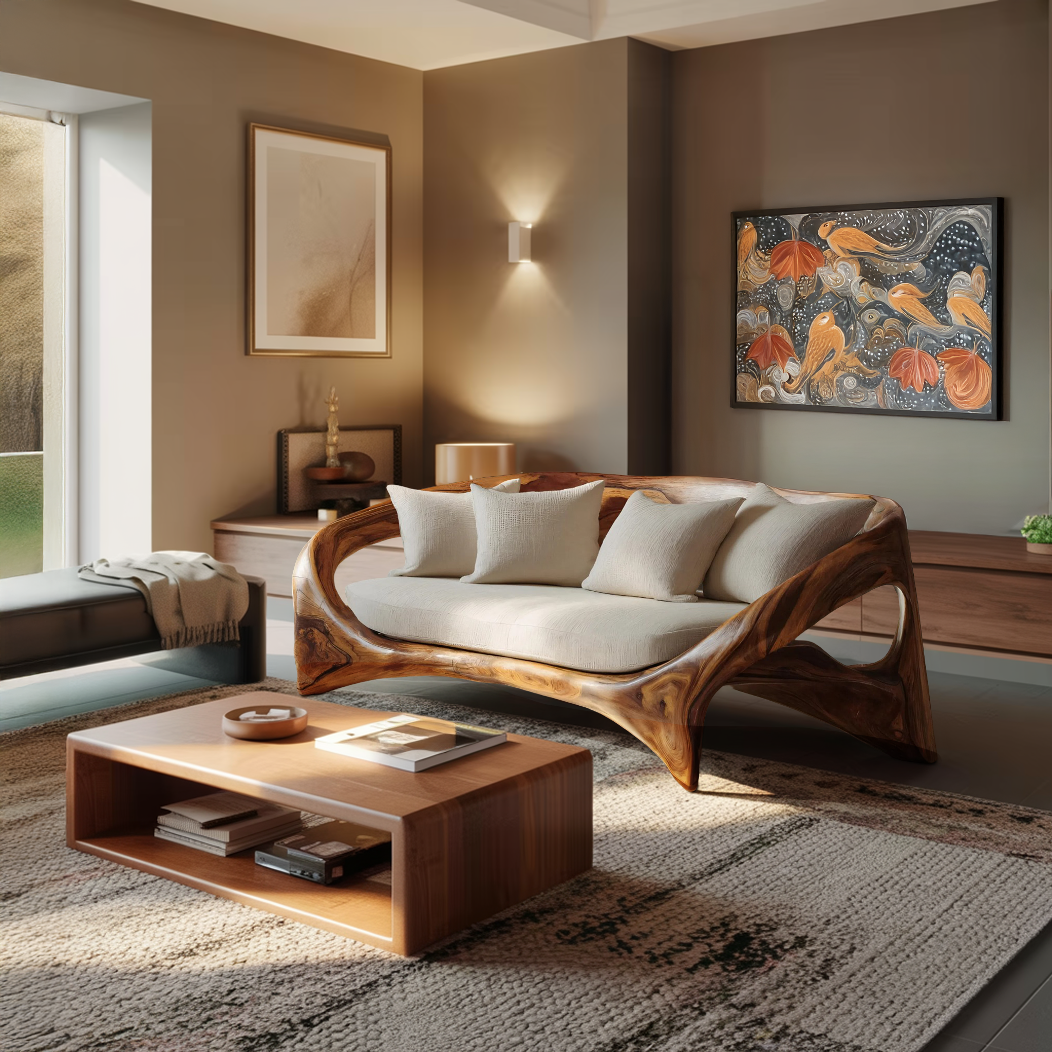 Organic Sculptural Sofa For Living Room Space RTTHHNSFA005