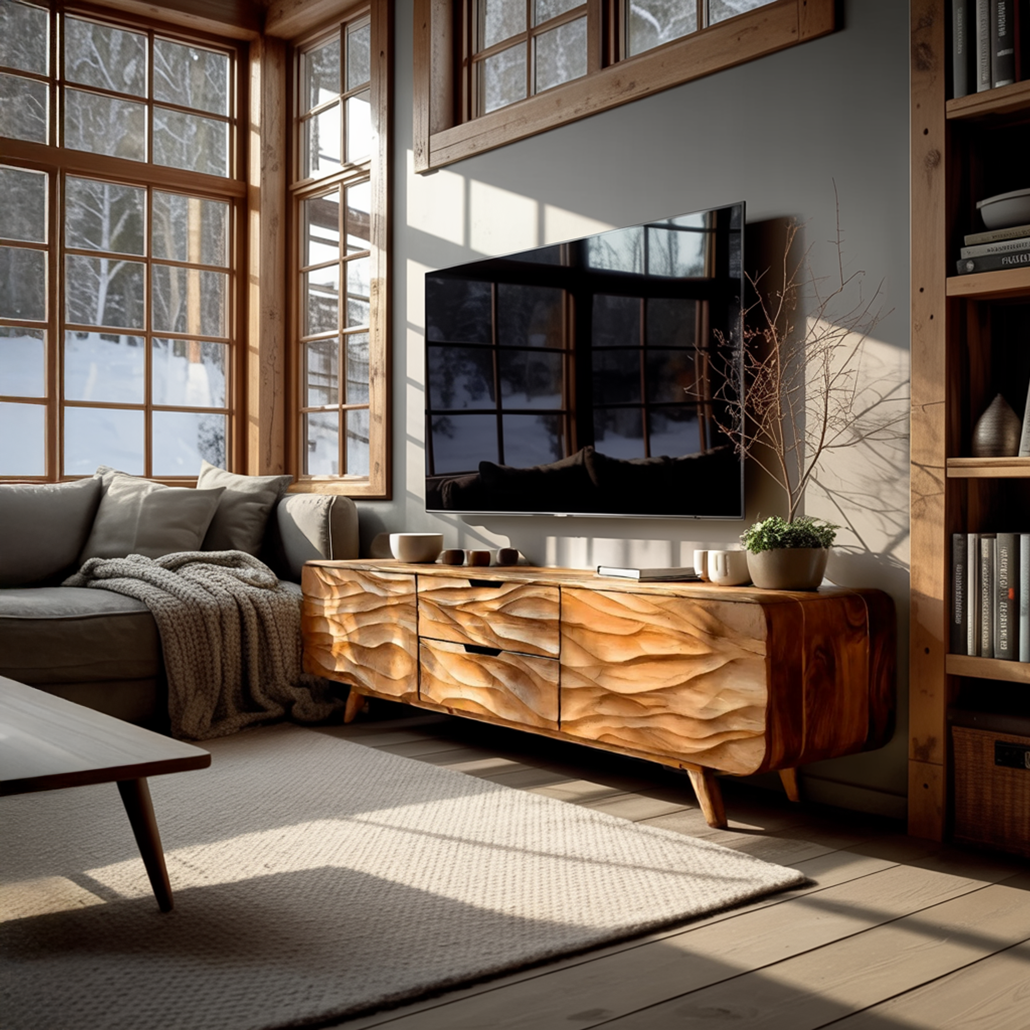 Handcrafted TV Stand With Stylish Storage For Living Room RTTHTTTVC047