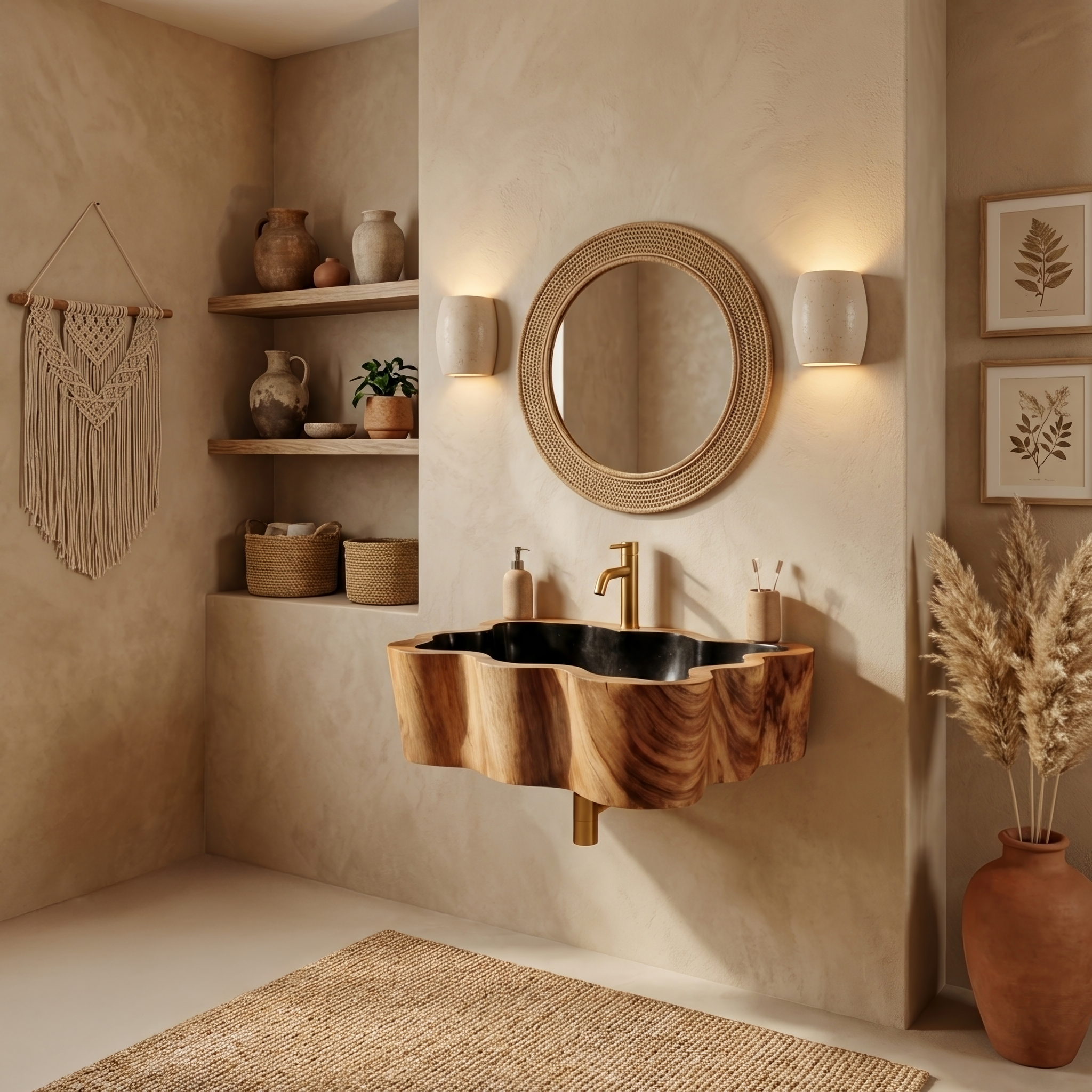 Modern Wall Mounted Wooden Bathroom Sink For Luxury Bathroom Furniture SILDTTNVS052