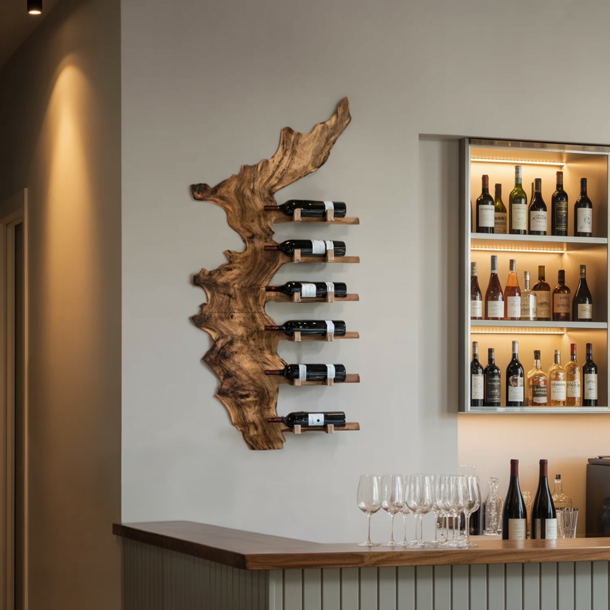 Farmhouse Solid Wood Wine Rack For Entryway Design And Style SILDTTRWH045