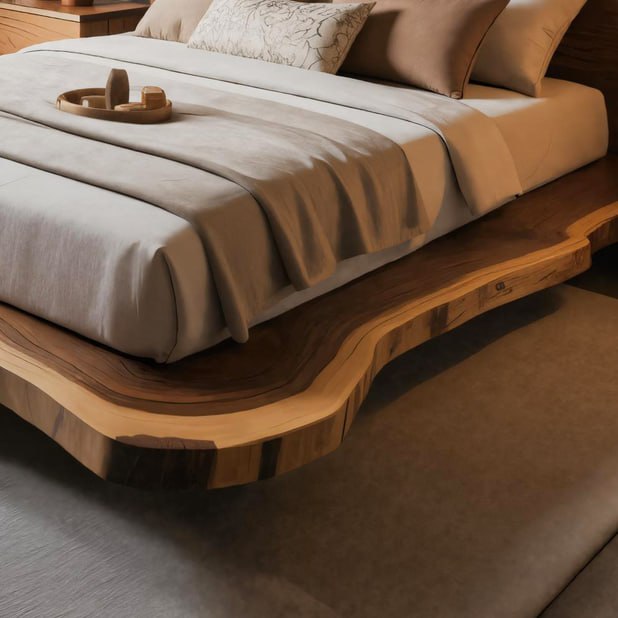 Contemporary Live Edge Bed Frame For Master Bedroom