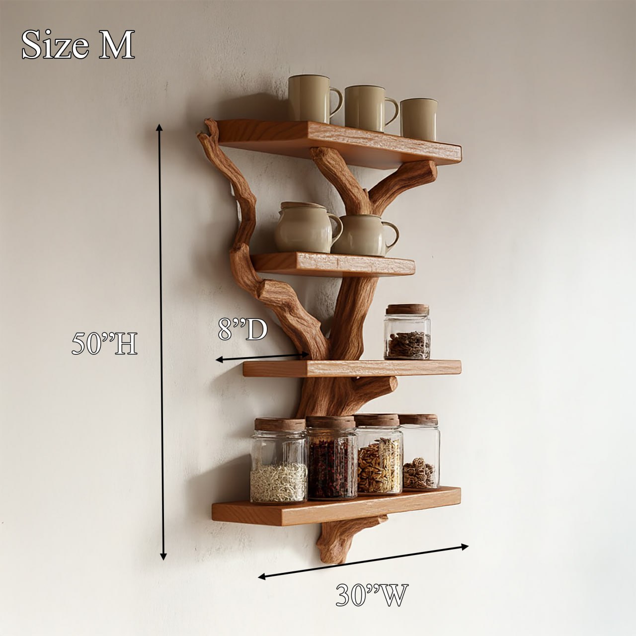 Artistic Branch Kitchen Wall Shelf Kitchen Interior Functional Decor SINLSATBS119