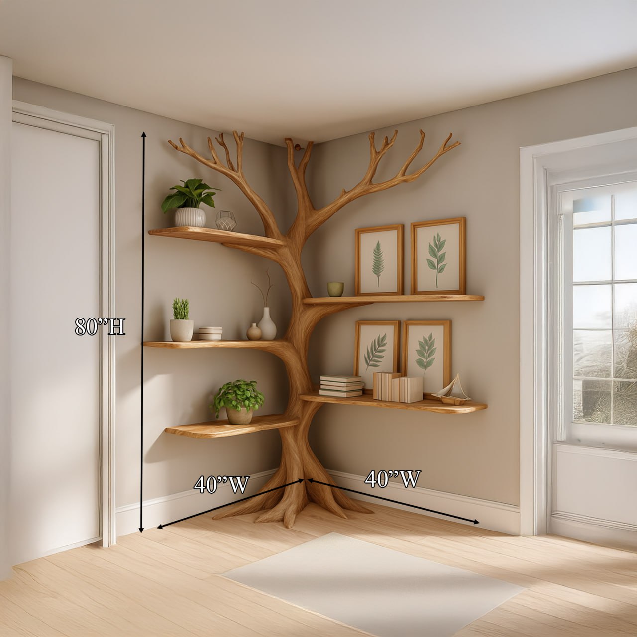 Midcentury Tree Bookshelf Kids Living Room SINLSATB222