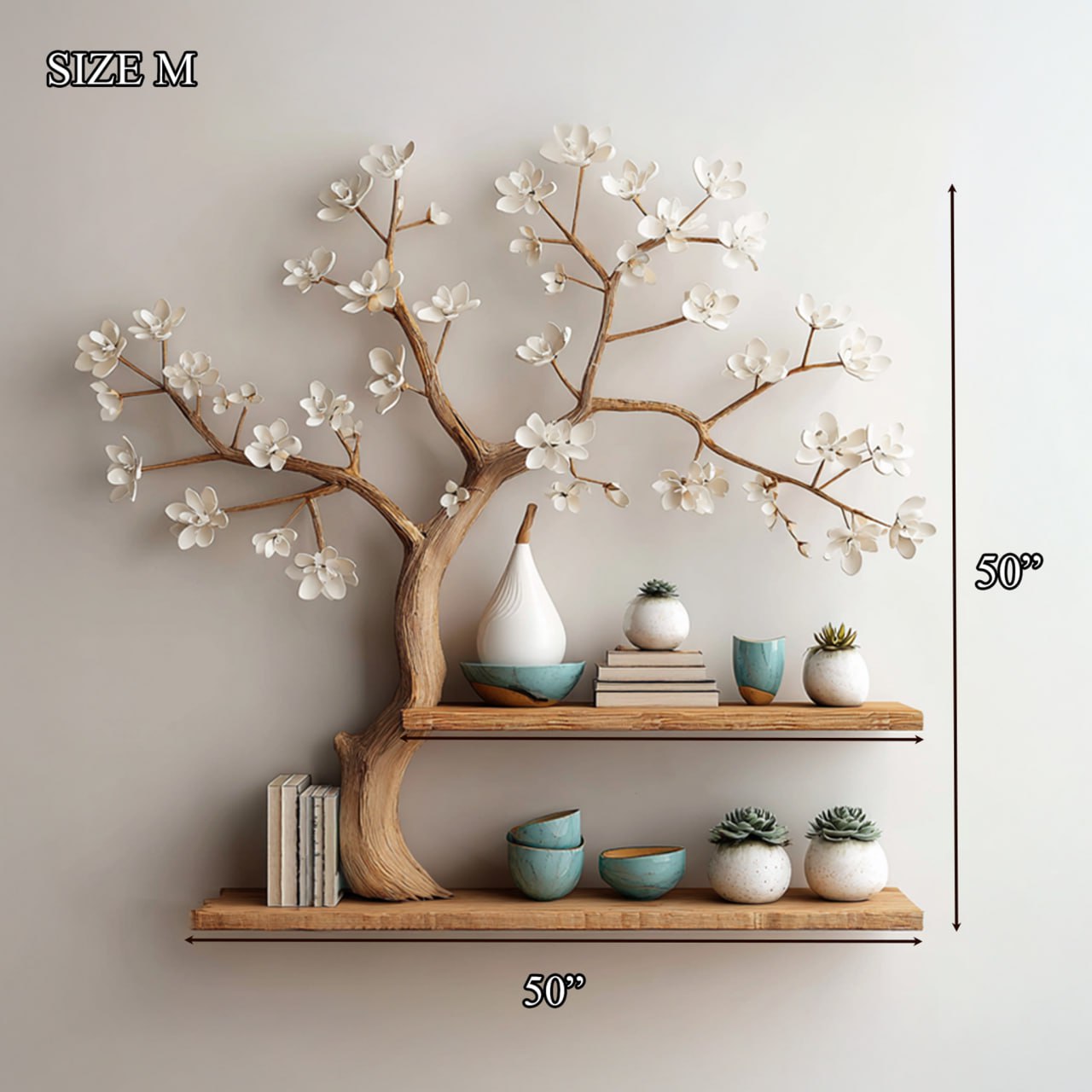 Rustic Tree Display Shelf Bedroom And Hallway SINLSATBS025