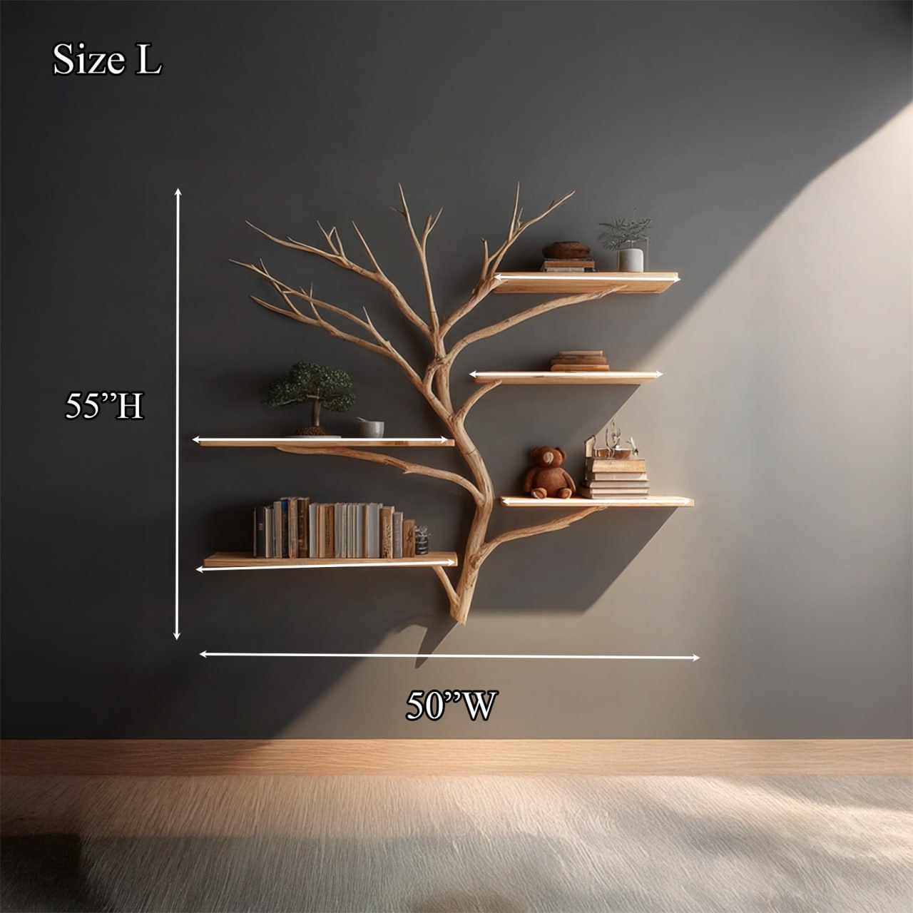 Midcentury Tree Bookshelf Study Room SINLSATBS031