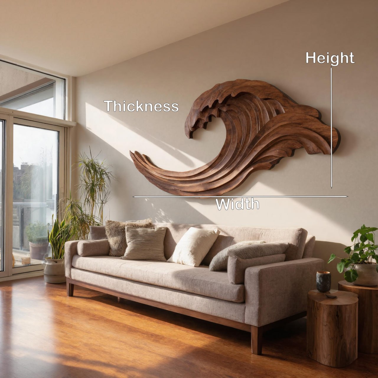 Abstract Ocean Wave Wall Sculpture For Living Room RTTHHNWA086