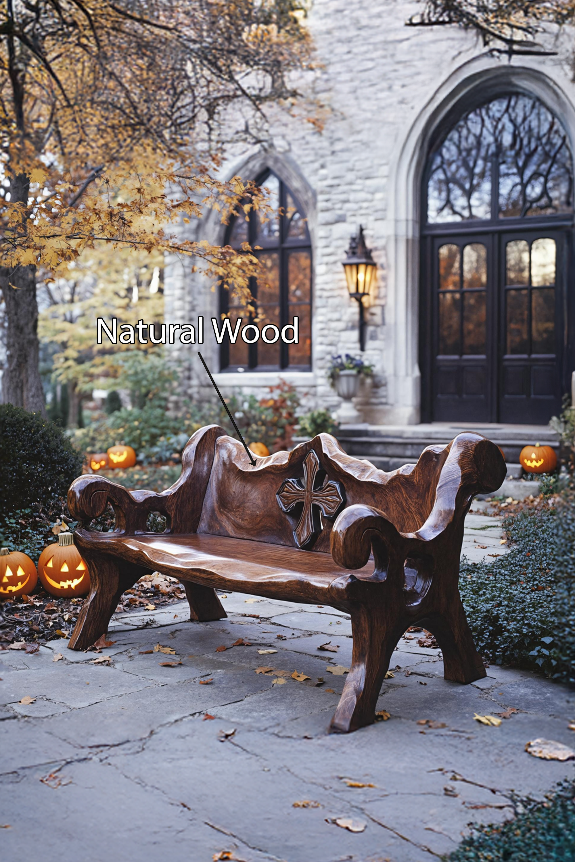 Handcrafted Live Edge Outdoor Bench For Rustic Outdoor Design SILDTTNHOB015