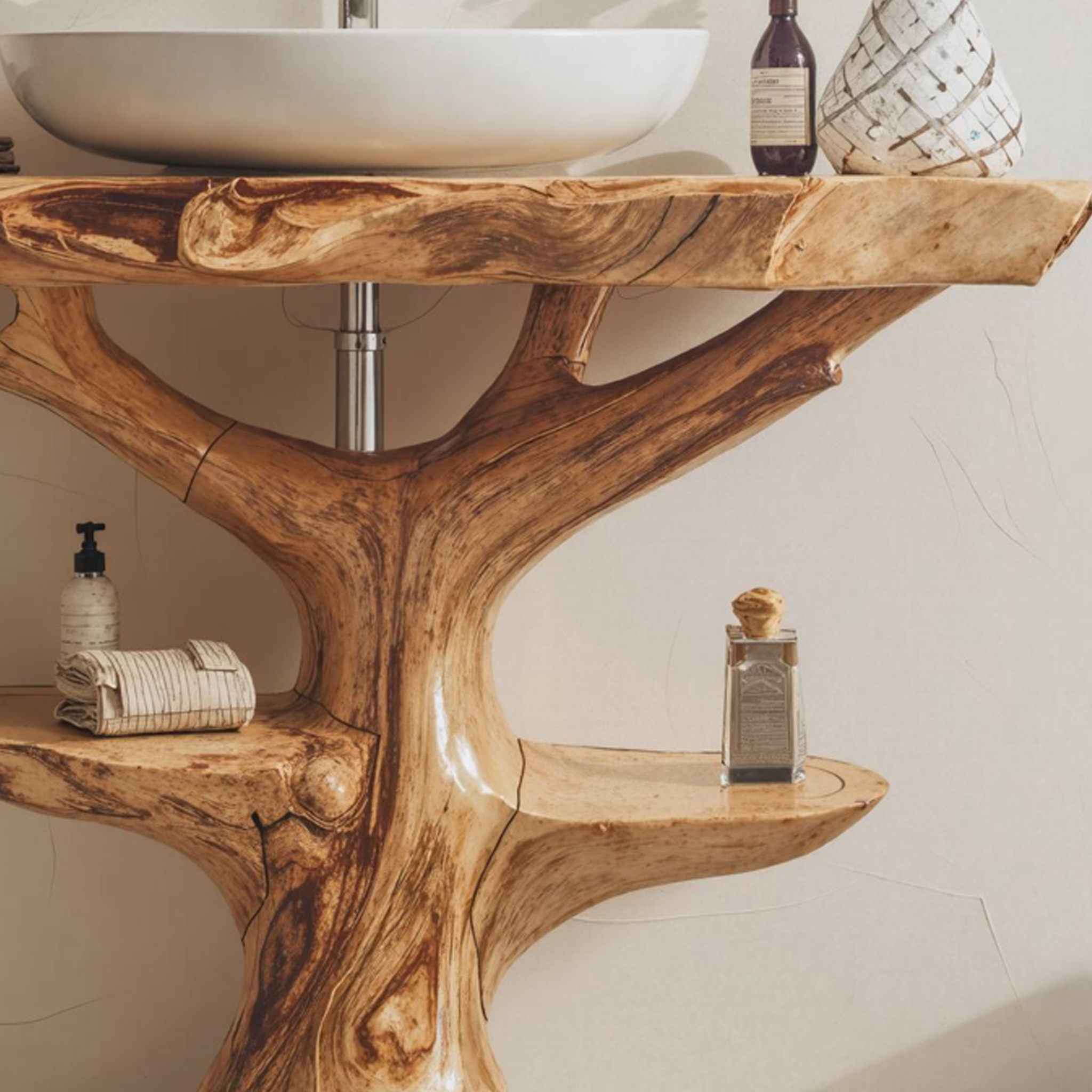 Handcrafted Wood Vanity Bathroom SILDTBRV007