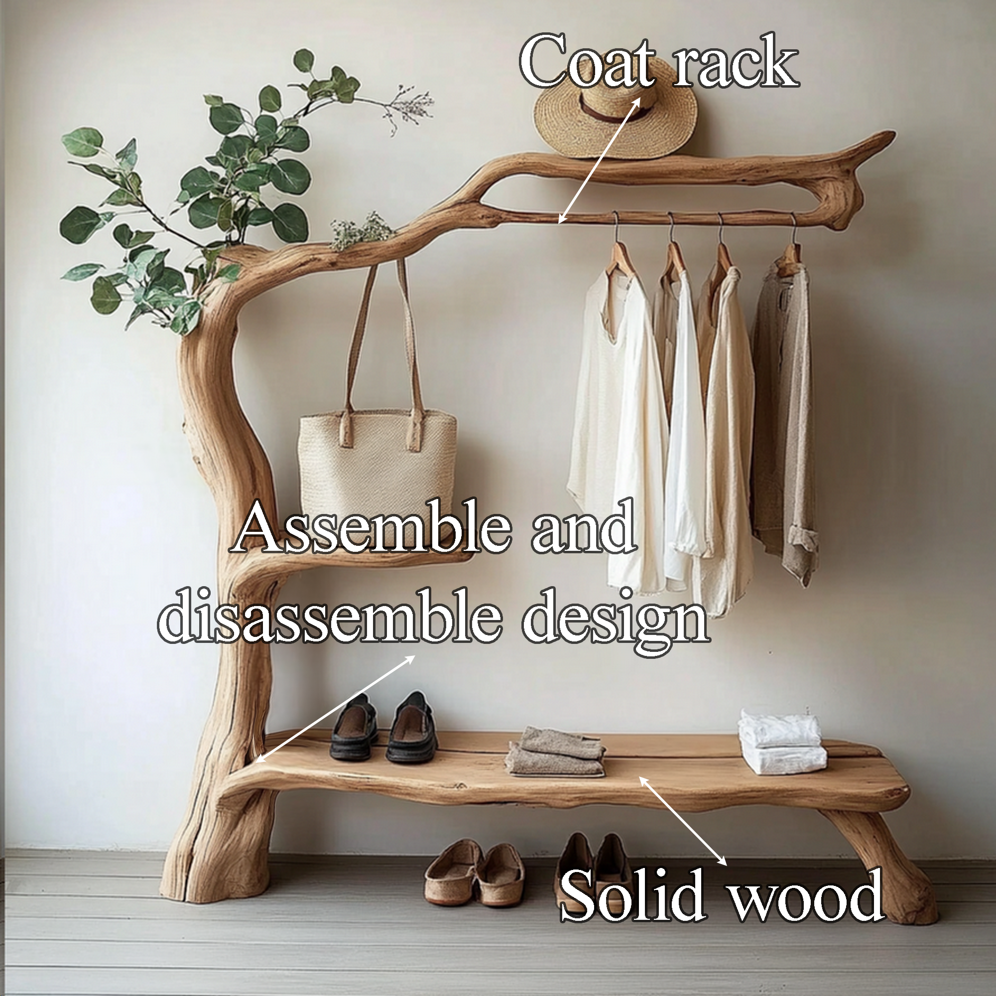 Clothes Hanging Rack Handmade Design Decor Home Gift SINLTB148