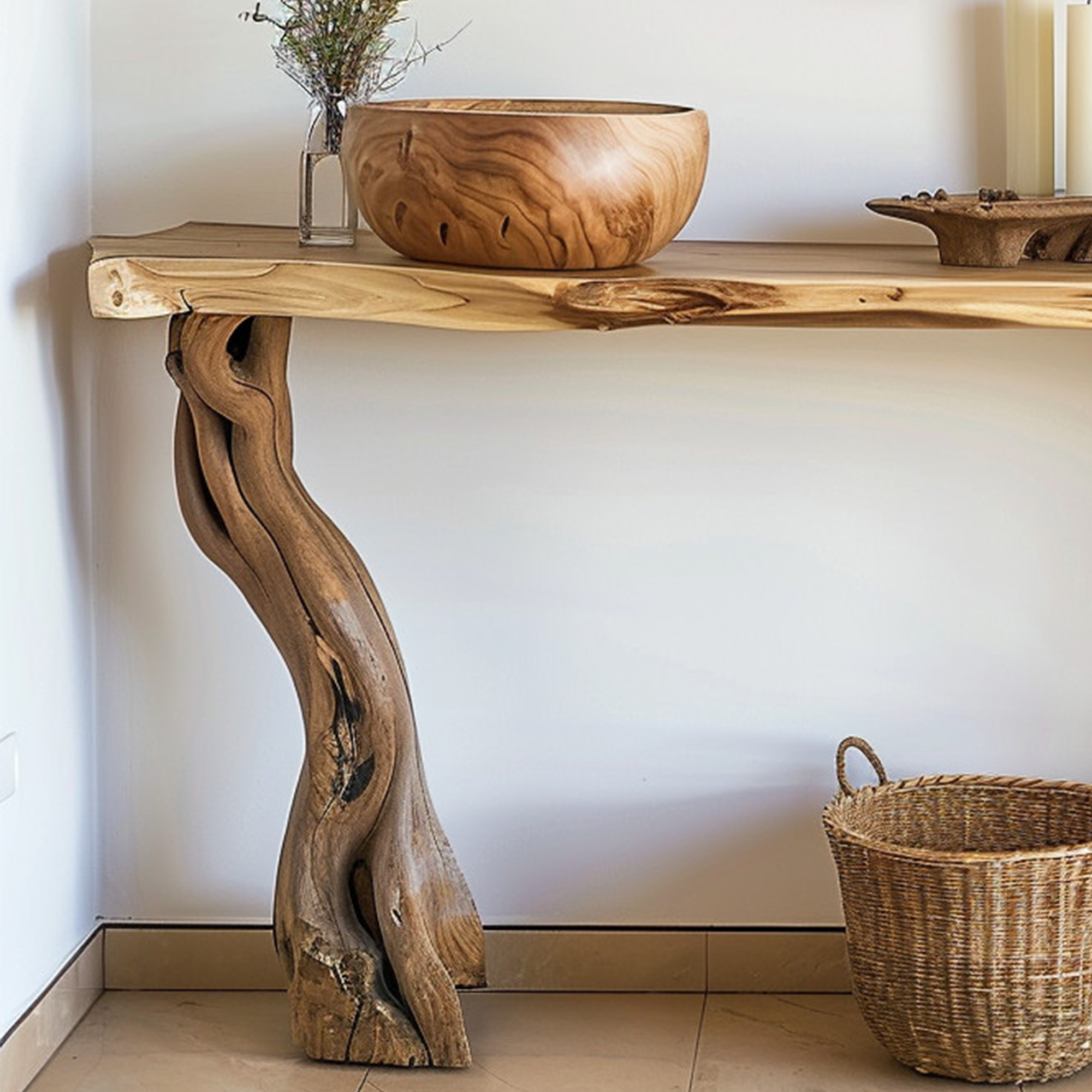 Rustic Side Table Solid Wood Table SINLCS013