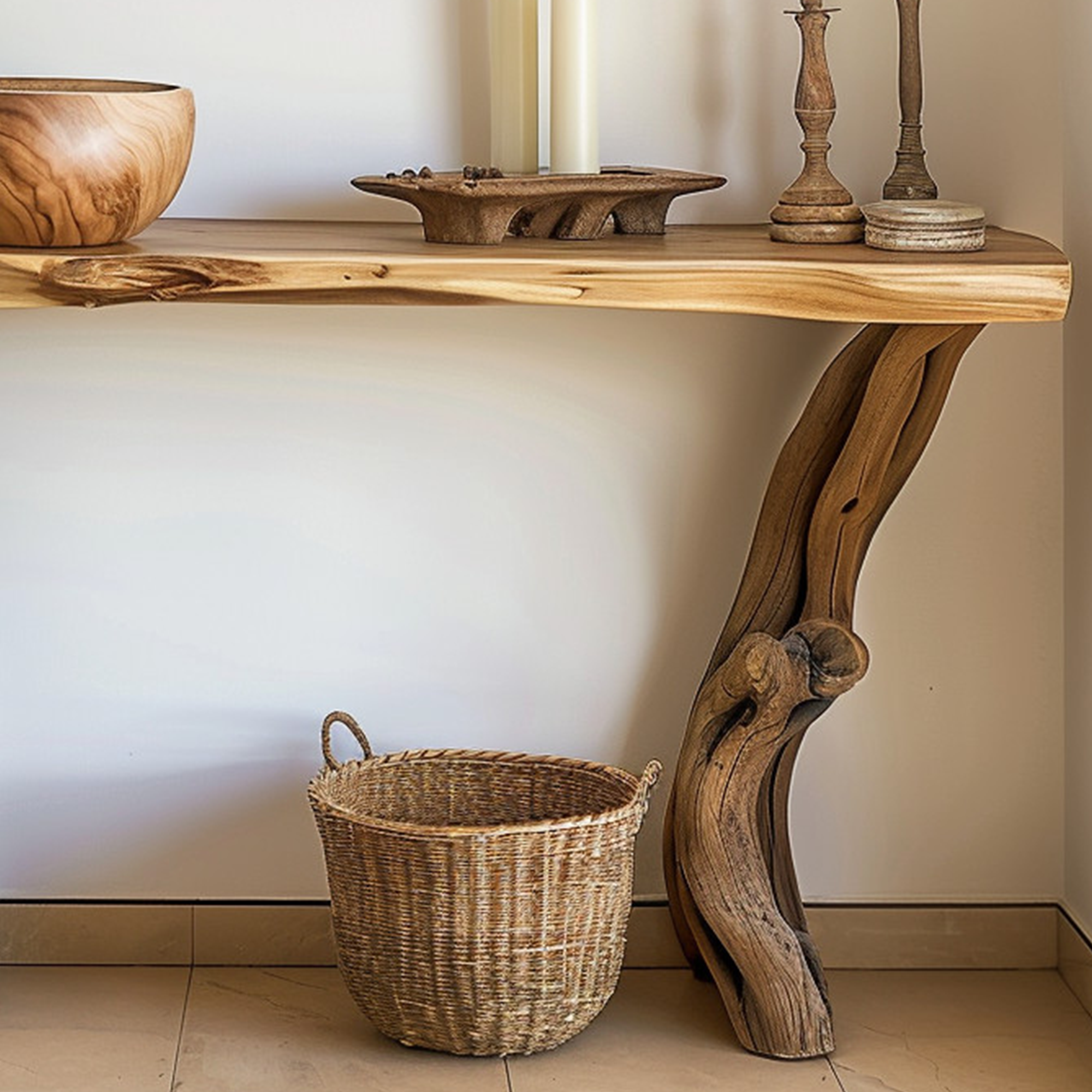 Rustic Side Table Solid Wood Table SINLCS013