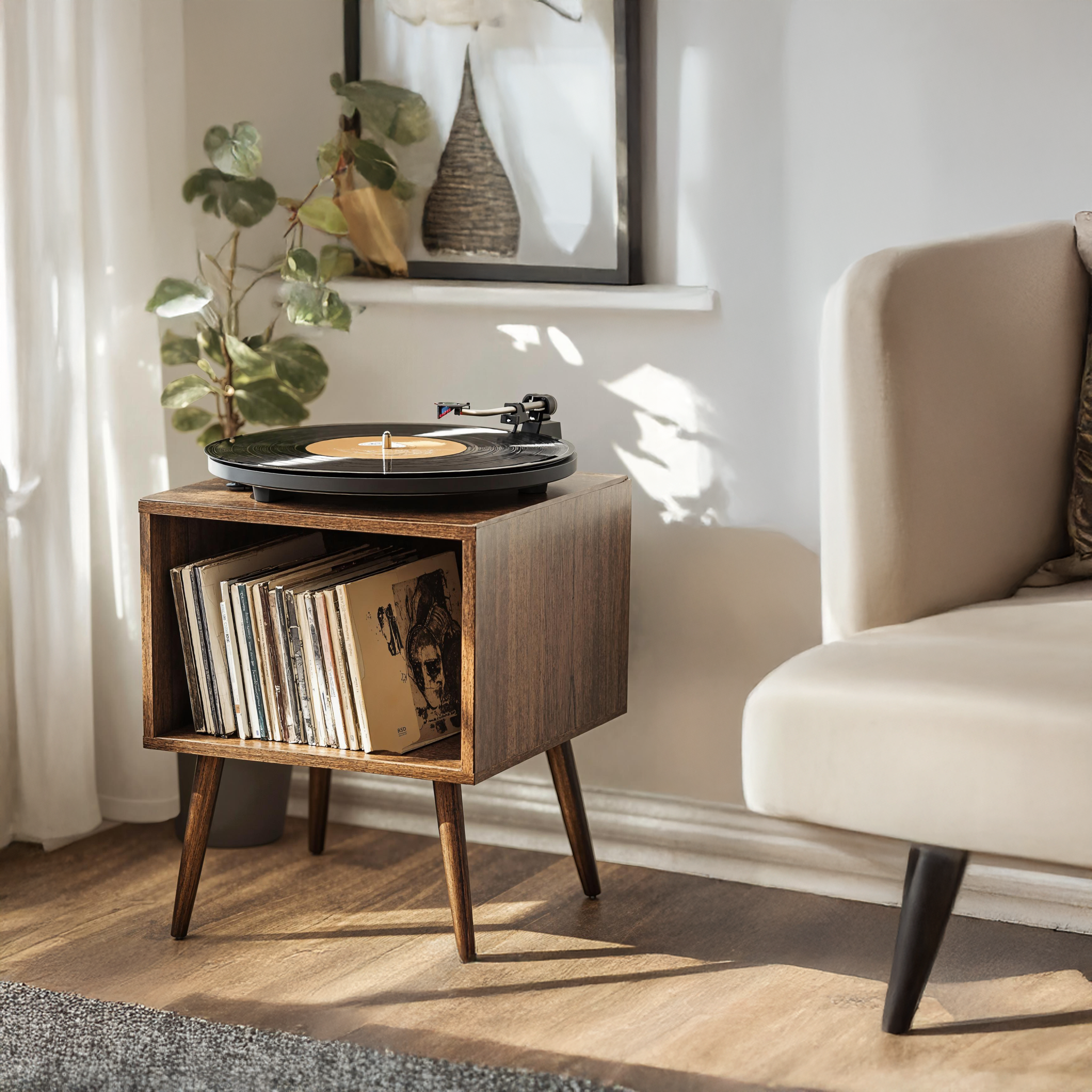 Versatile Record Player Stand For Music Lovers, Living Room, Bedroom SILDTRPT007