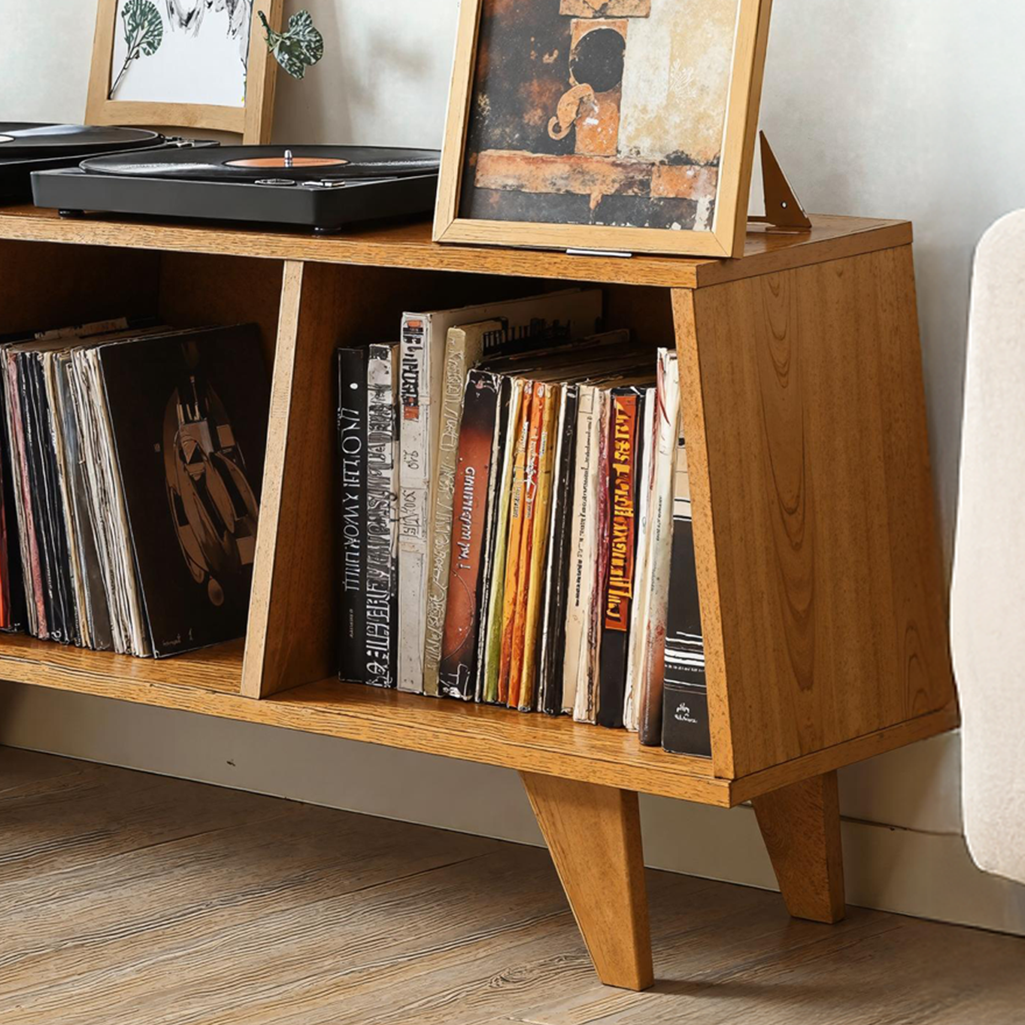 Rustic Wooden Record Player Table For Living Room Furniture SILDTRPT023