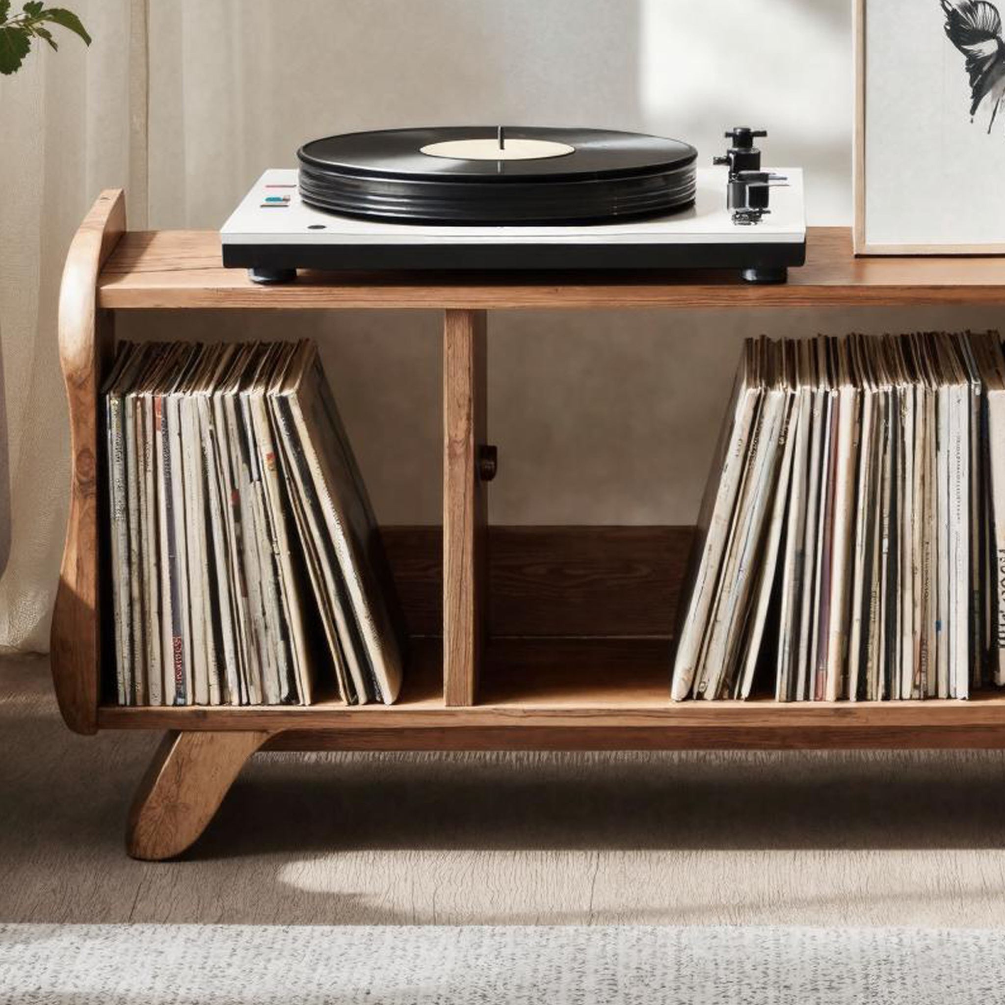 Rustic Record Player Cabinet Solid Wood For Living Room Use SILDTRPT019