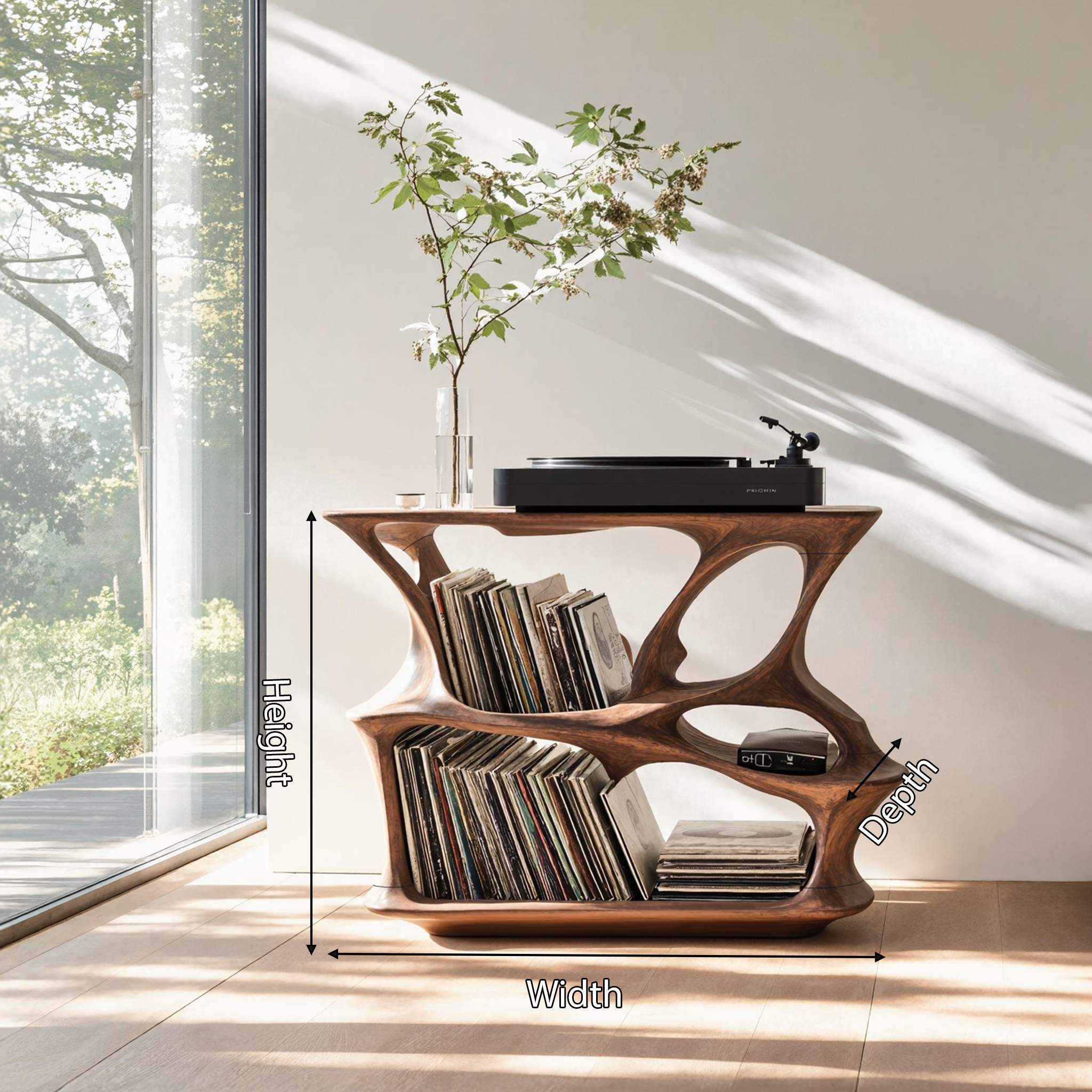 Mid Century Record Stand Vinyl Storage Solution SILDTRPT033
