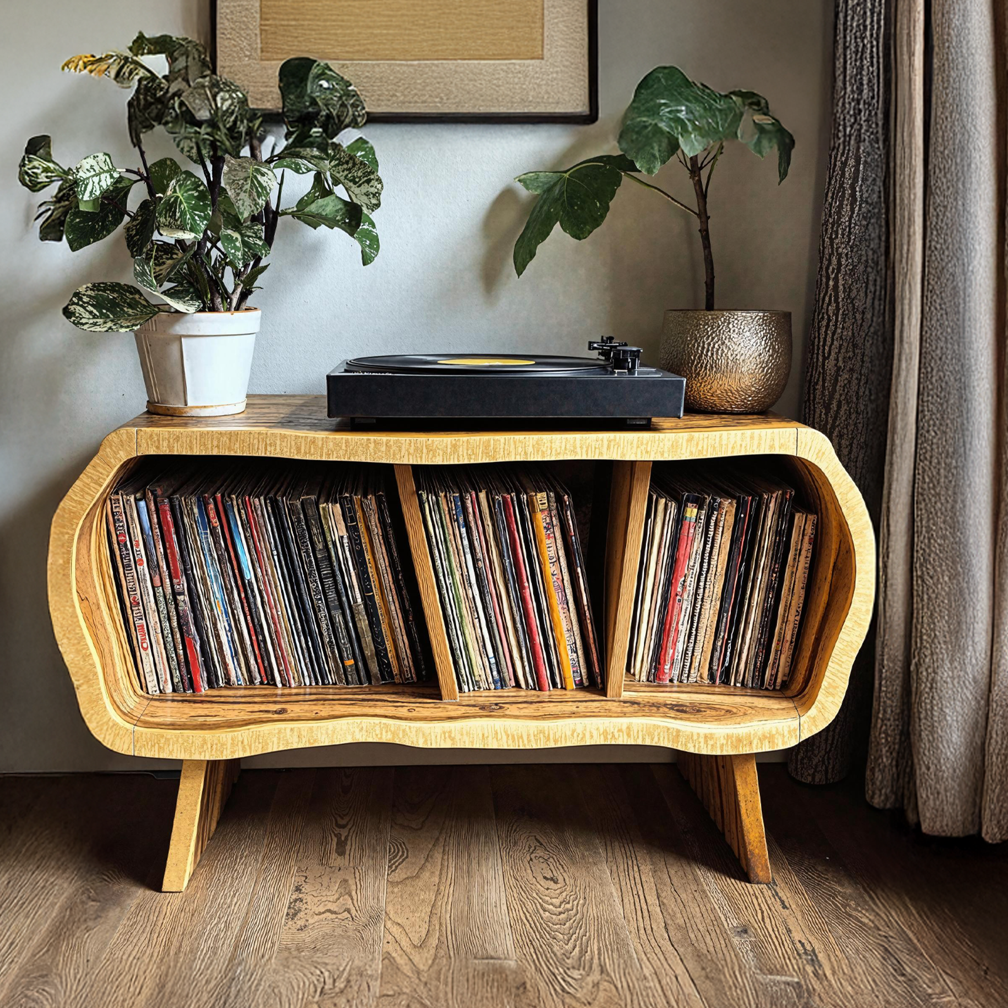 Vintage Solid Wood Record Console For Bedroom Furniture Decor SILDTRPT021