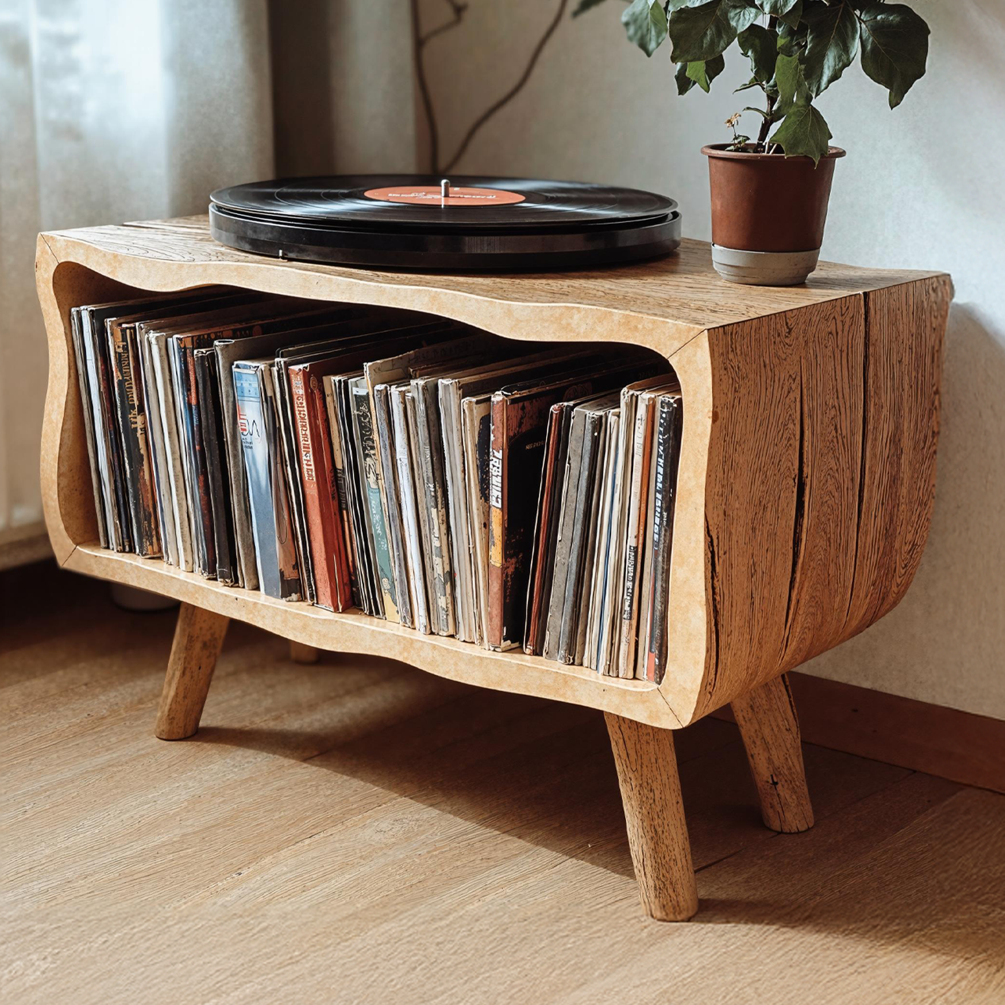 Functional Record Player Stand For Living Room, Bedroom, Office, Hallway SILDTRPT004