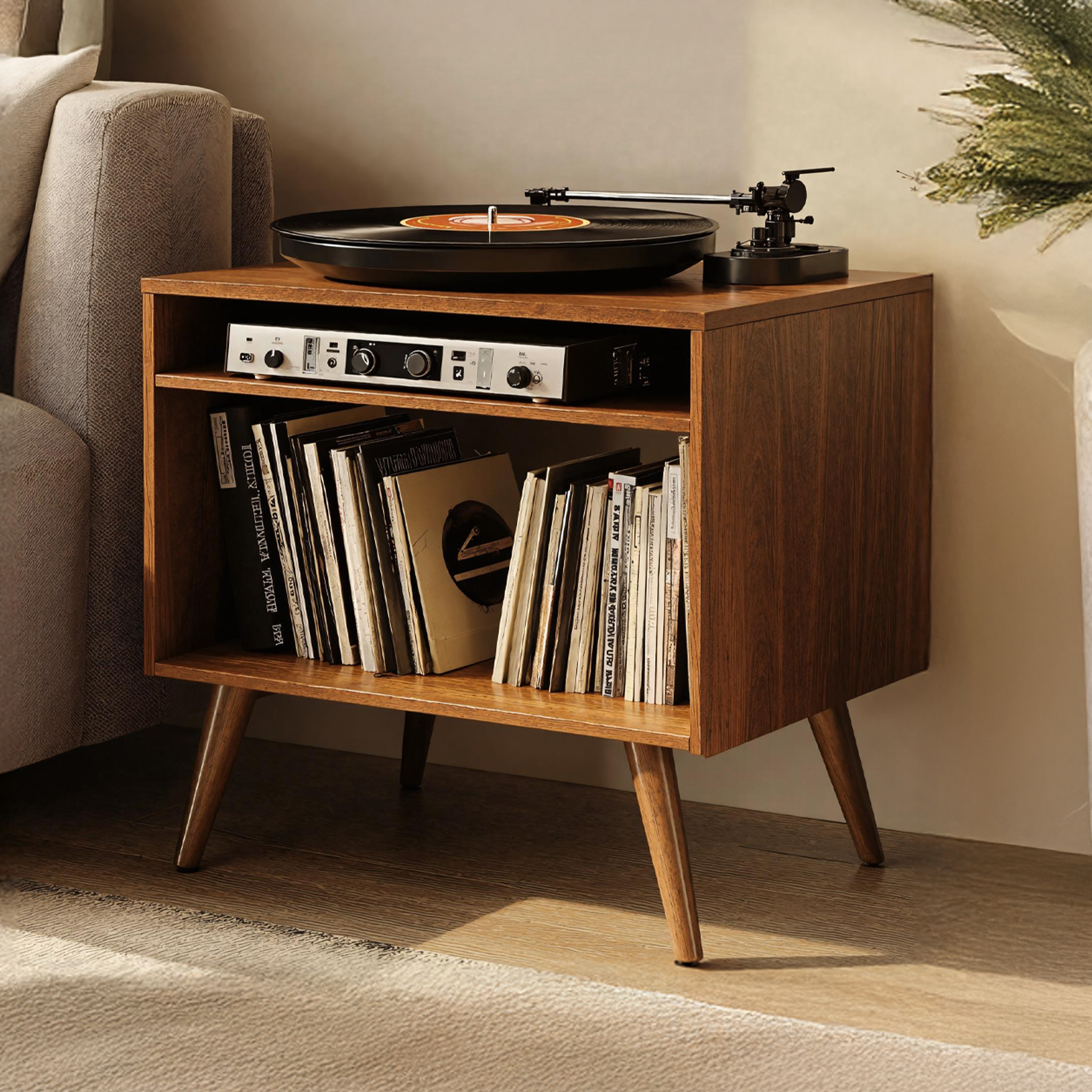 Spacious Record Player Stand For Living Room, Bedroom, Office SILDTRPT010