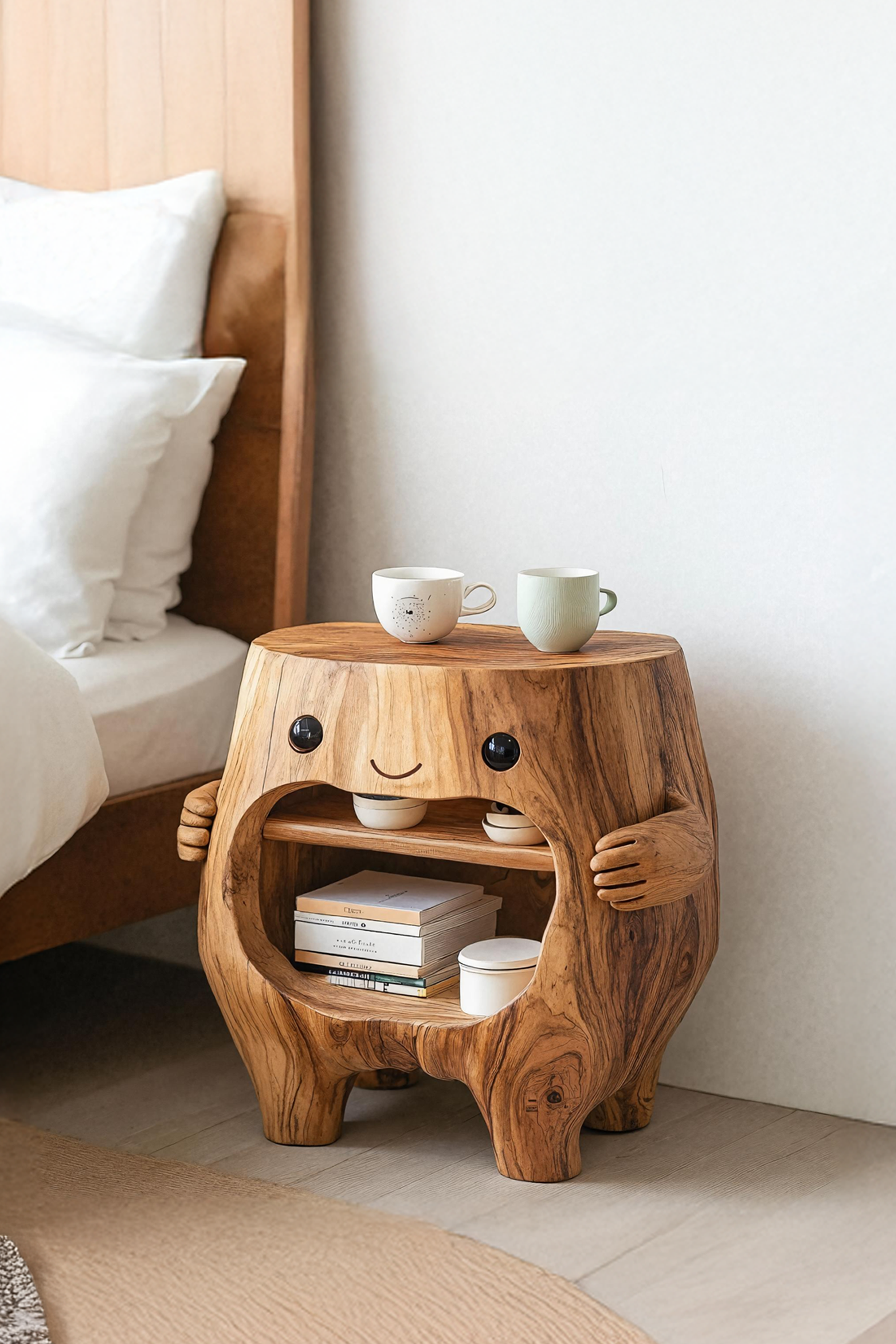 Handcrafted Wooden Nightstand For Bedroom Organization SILDTTRNS007
