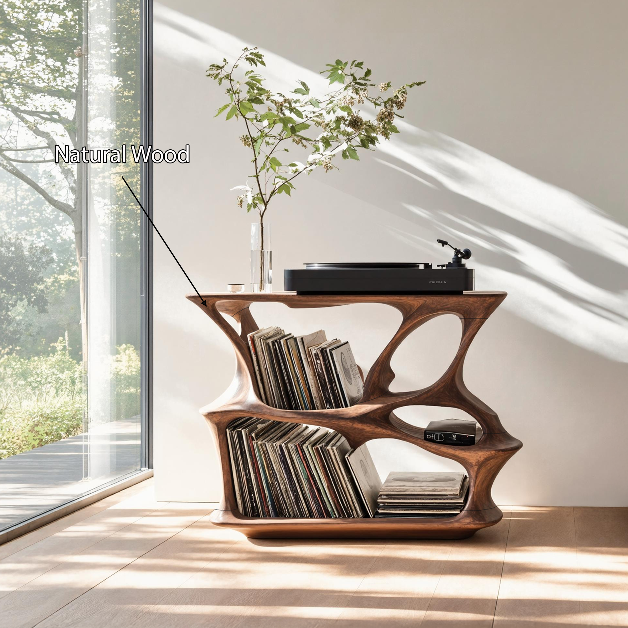 Mid Century Record Stand Vinyl Storage Solution SILDTRPT033